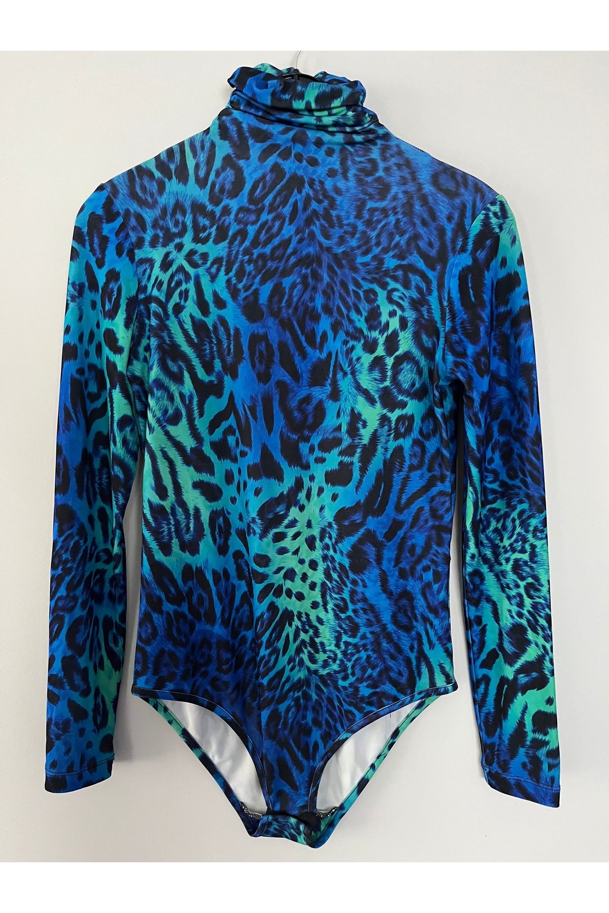 atom butik Mavi leopar bodysuit