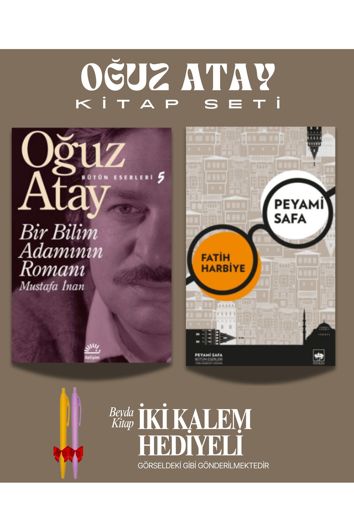 İletişim Yayınları Bir Bilim Adamının Romanı - Fatih Harbiye - Oğuz Atay - Peyami Safa - İki Kalem Hediyeli