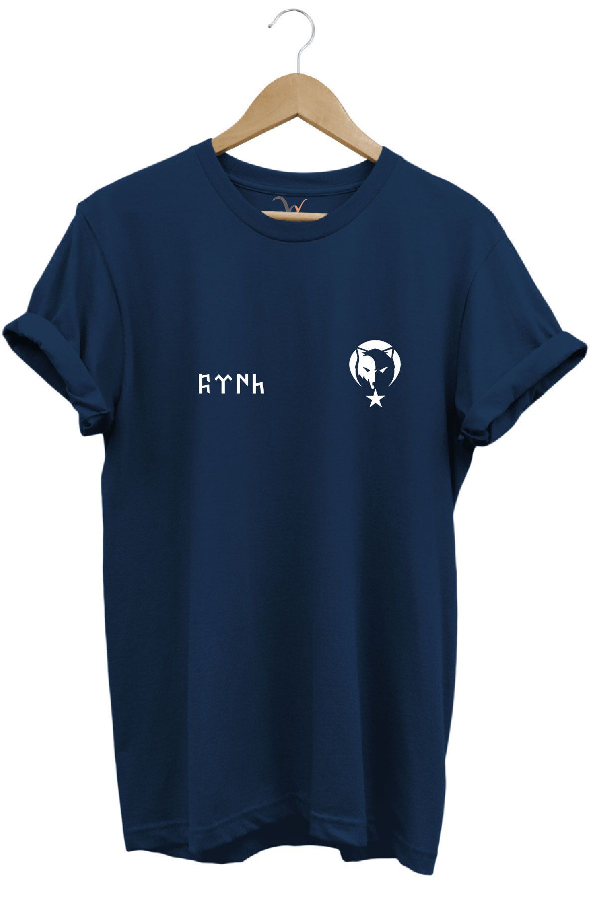 WİDİ Göktürkçe TÜRK Yazısı ve Kurt TÜRKİYE Bozkurt Baskılı %100 Pamuk Regular Fit Premium T-shirt