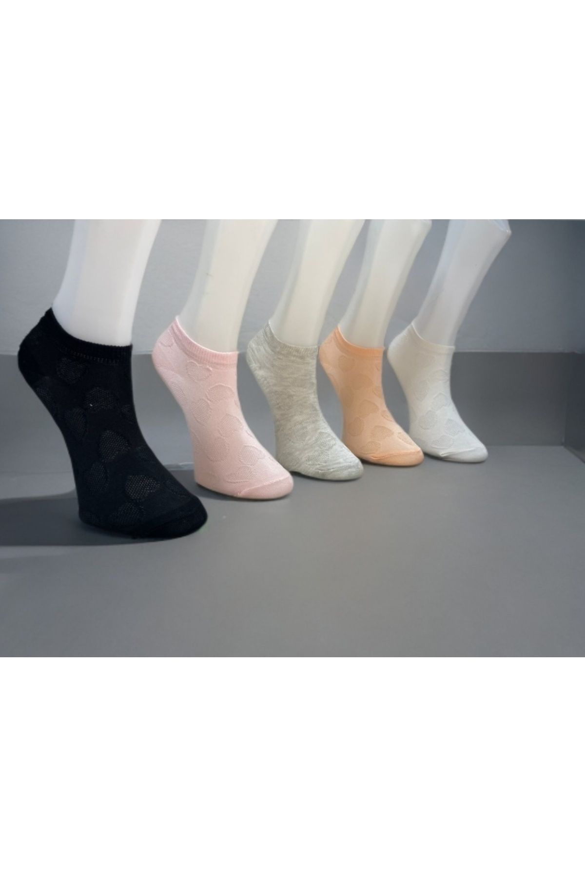 LAV SOCKS 5'li Kadın Kalpli Patik Çorap