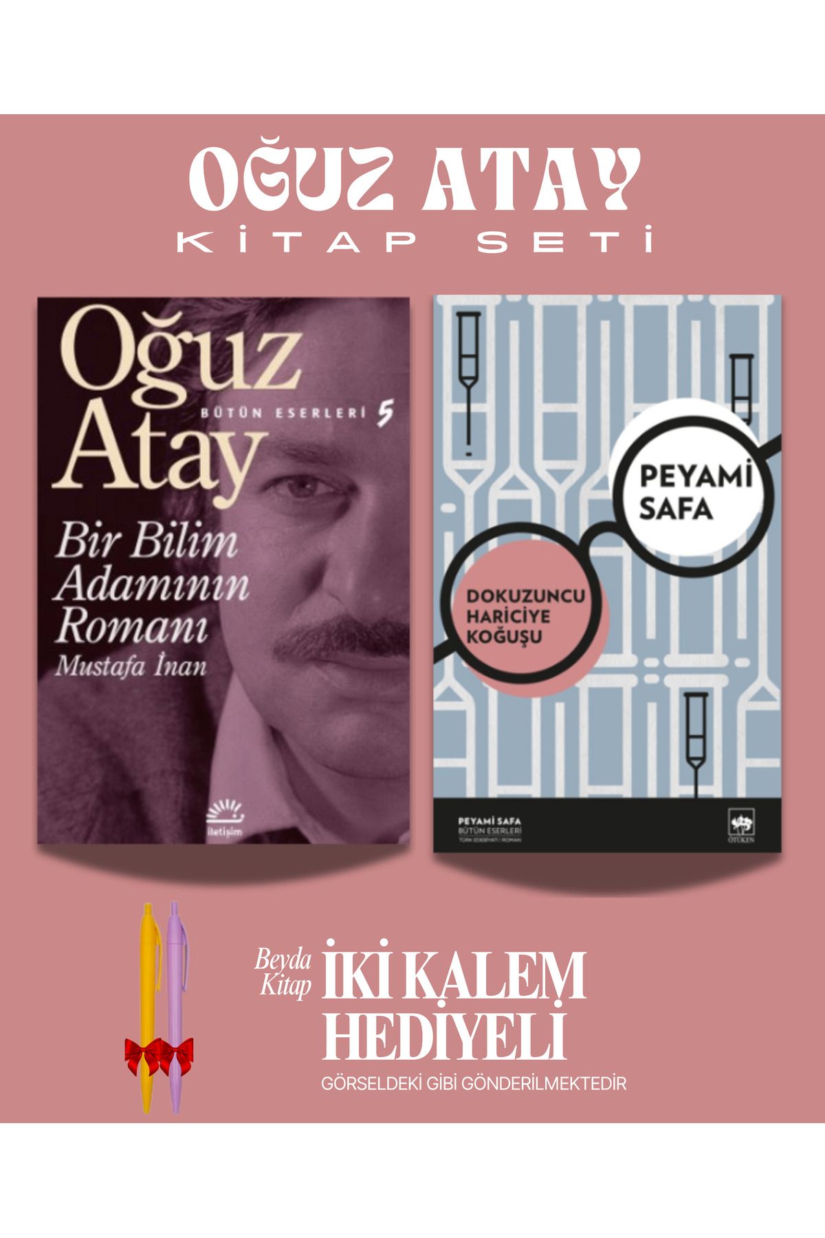 İletişim Yayınları Bir Bilim Adamının Romanı - Hariciye Koğuşu - Oğuz Atay - Peyami Safa - İki Kalem Hediyeli