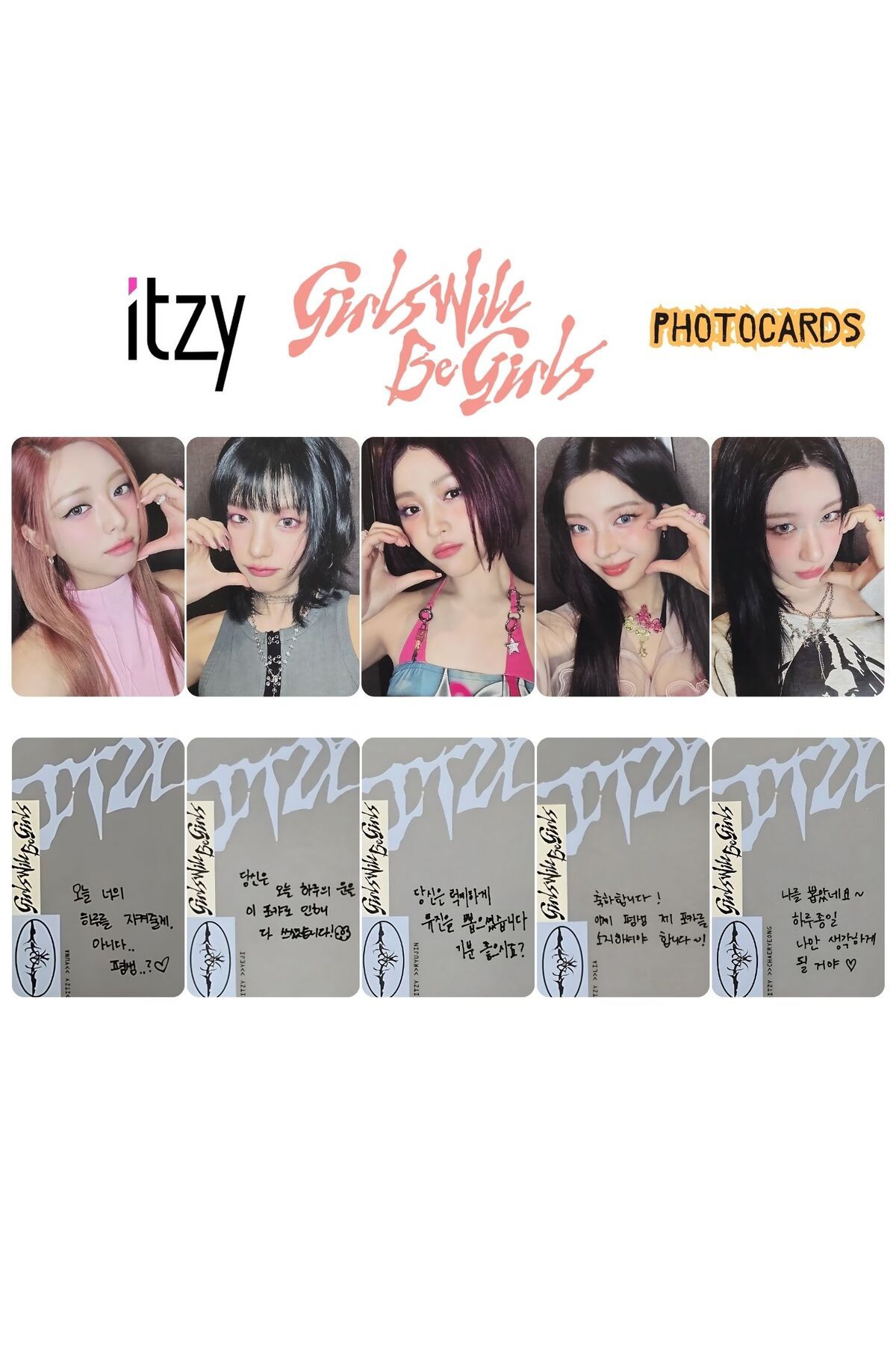 Kpop Dünyasi ITZY '' Girls Will Be Girls '' Binder ver. Photocards