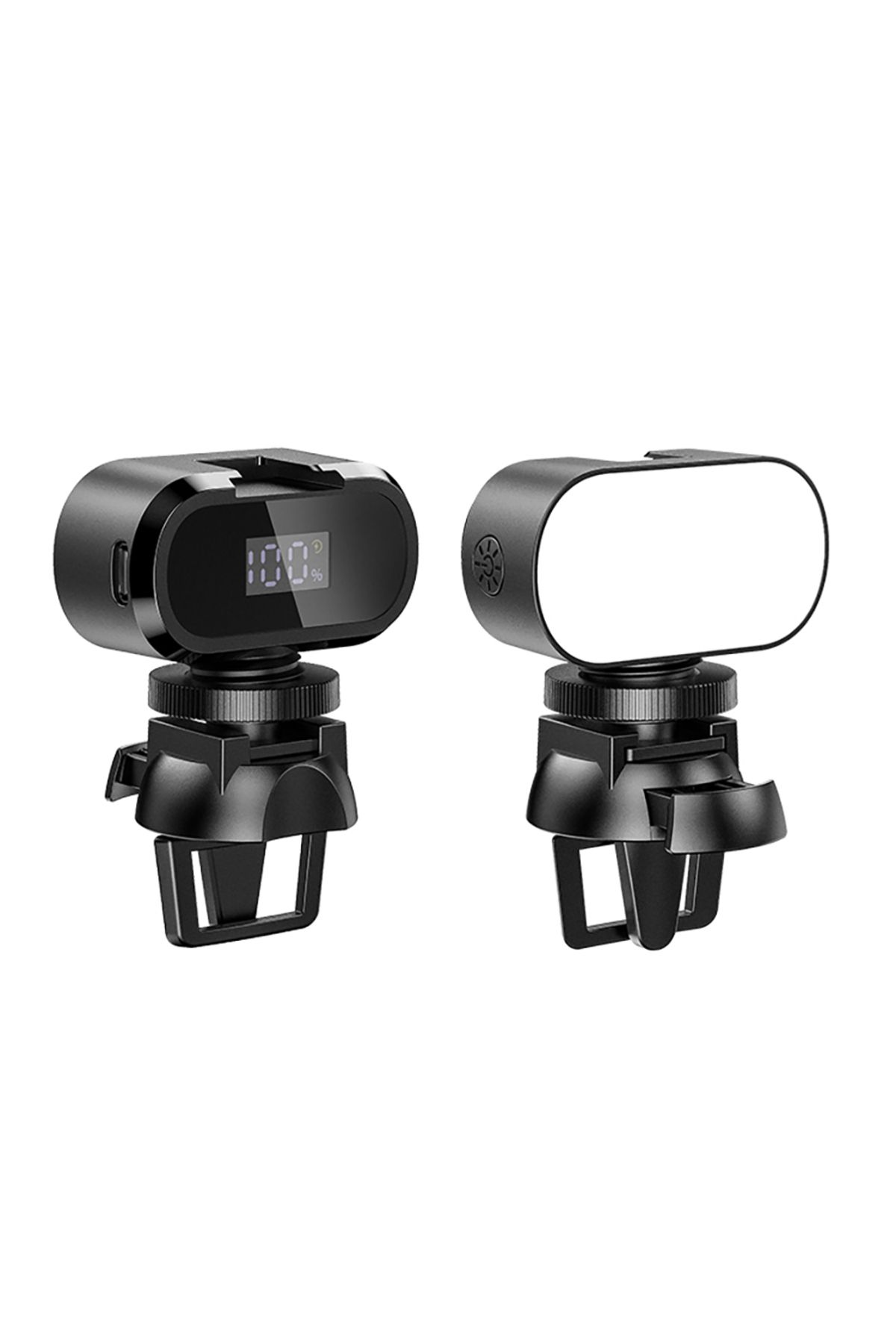 Jmary FM-16RGB Mandallı Dijital LED Göstergeli Telefon-Kamera Üstü RGB Lamba 750mAh Siyah