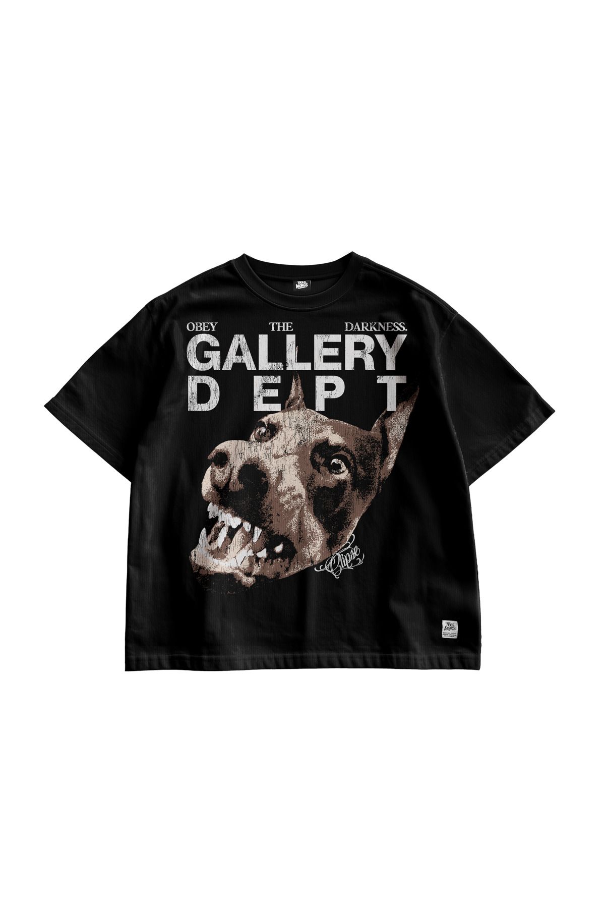 TresMonos Gallery Dept Dog Dark Oversize Kısa Kollu Pamuklu Unisex Siyah Tişört