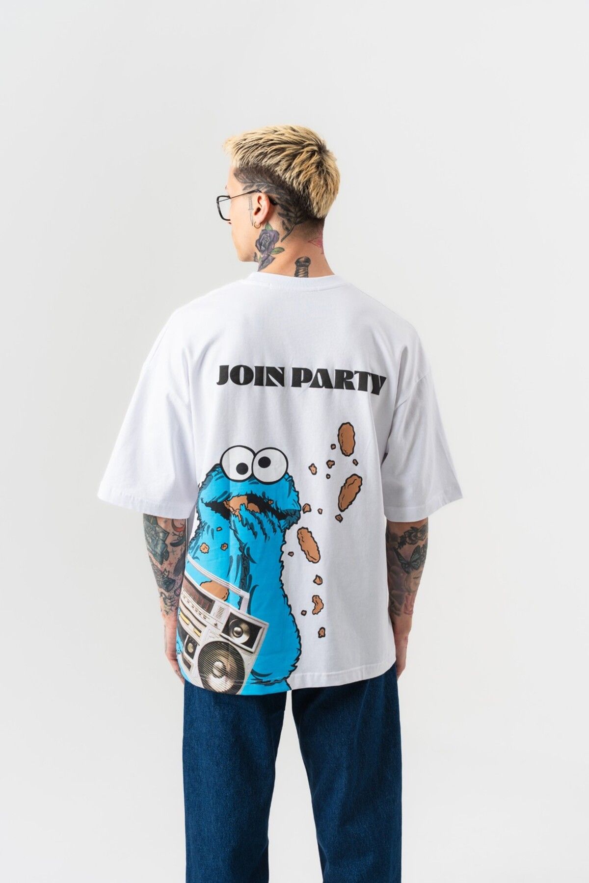 go gang own Join Party Sırt Baskılı Oversize T-shirt