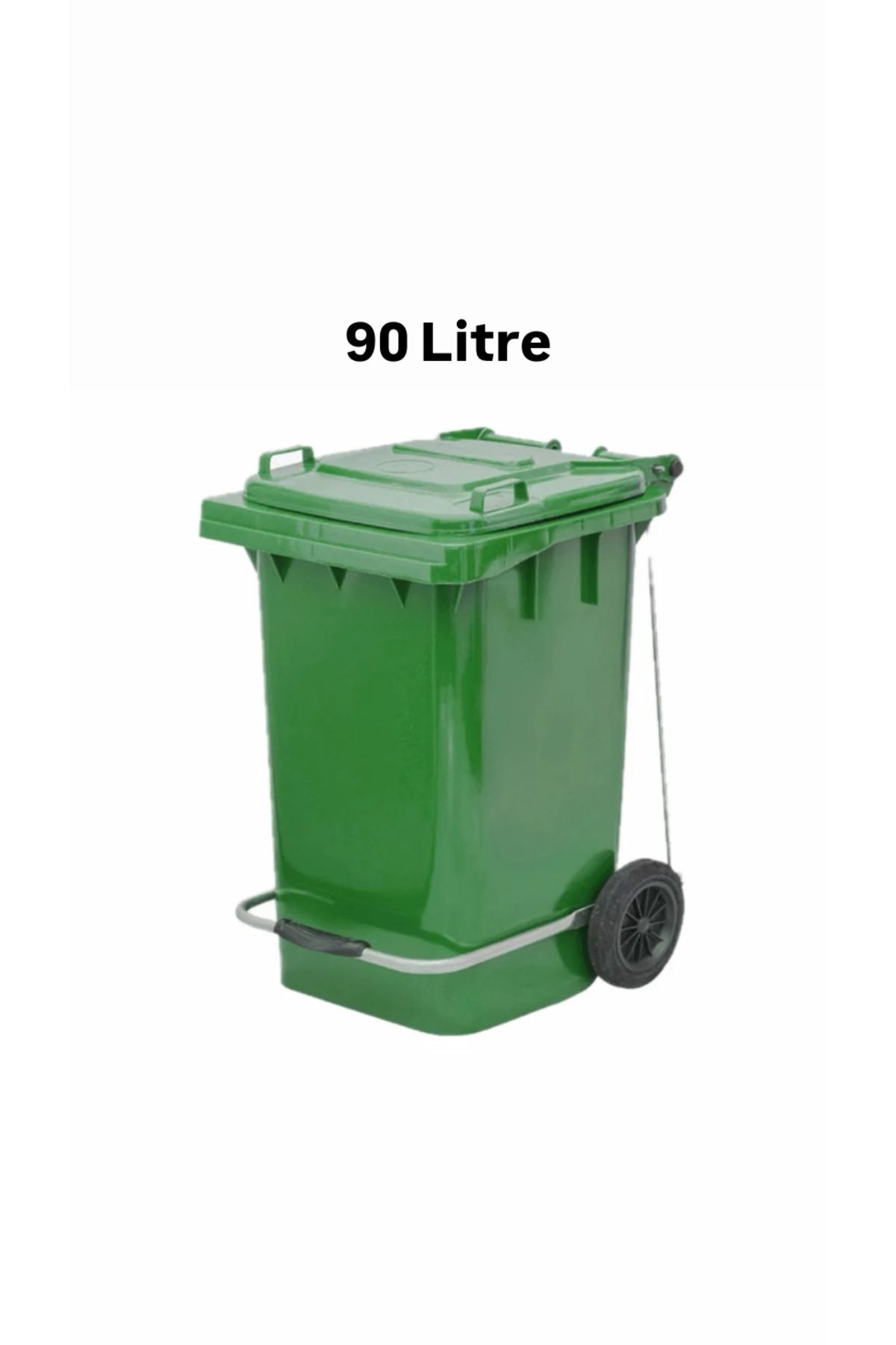 ELCY 90 Litre Tıbbi Atık Plastik Pedallı Çöp Konteyneri Yeşil Isıya Karşı Dayanıklı A Kalite