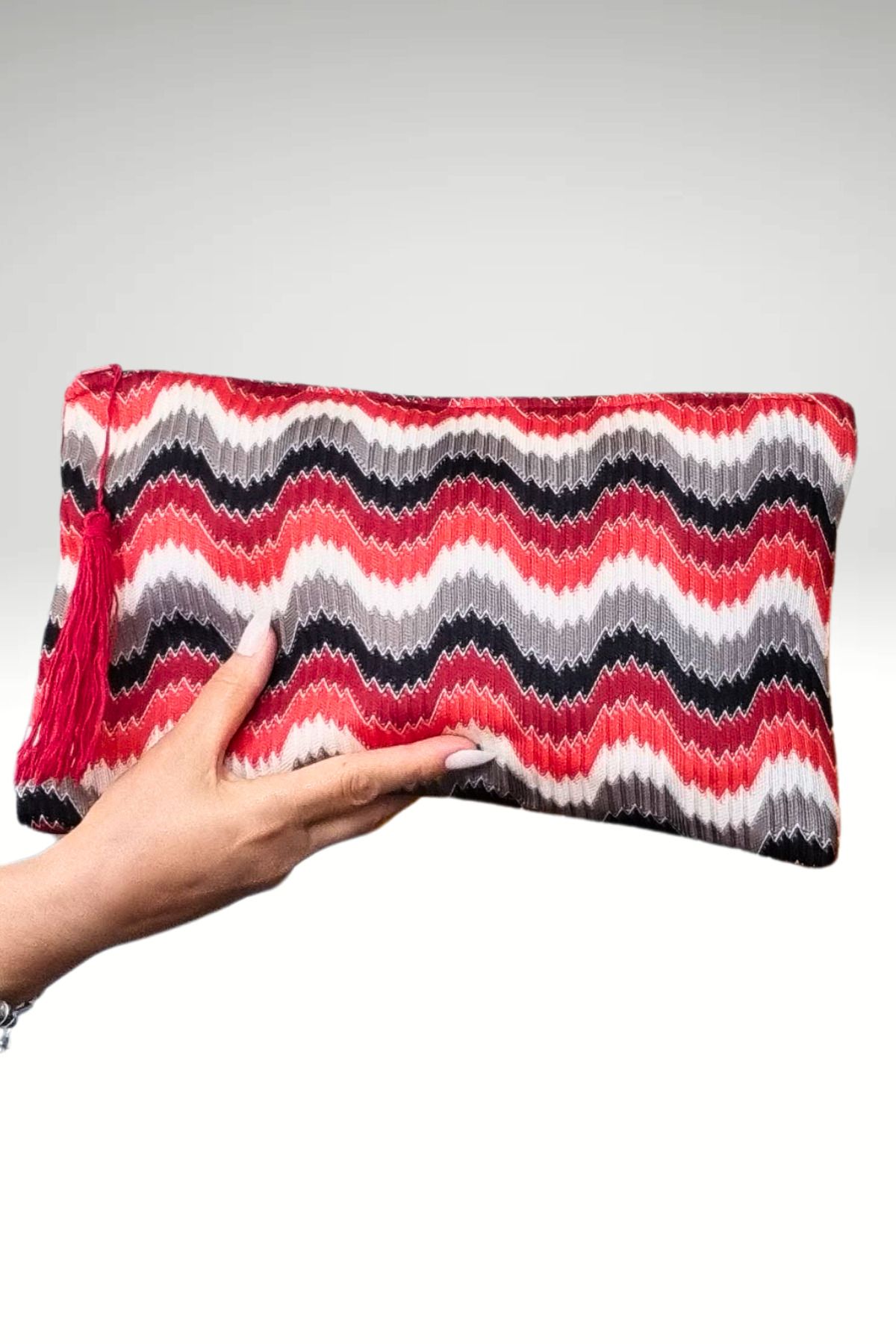 KRIMO Kadın Kumaş Çok Renkli Portföy Clutch Çanta El Çantası