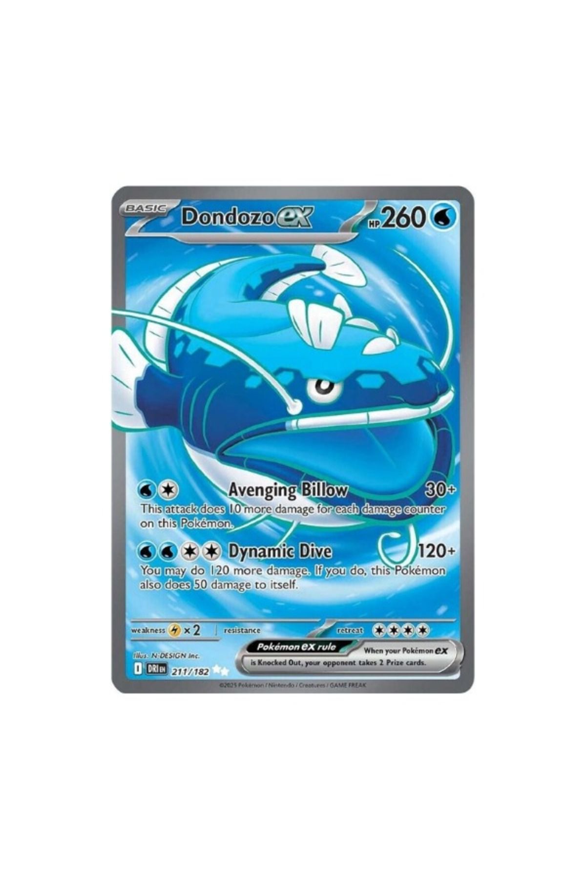 Pokemon TCG Destined Rivals Dondozo Ex 211/182