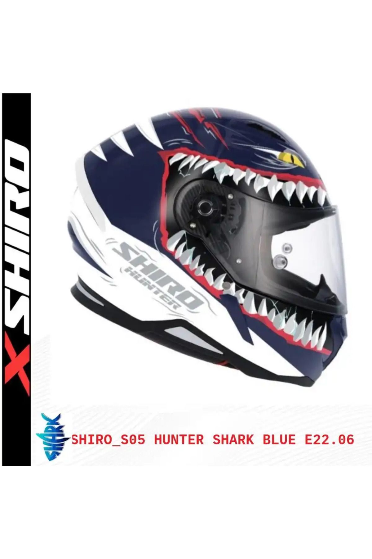 Shiro SHİRO FF HUNTER SHARKM GRAFİK MAVİ FULL FACE KASK