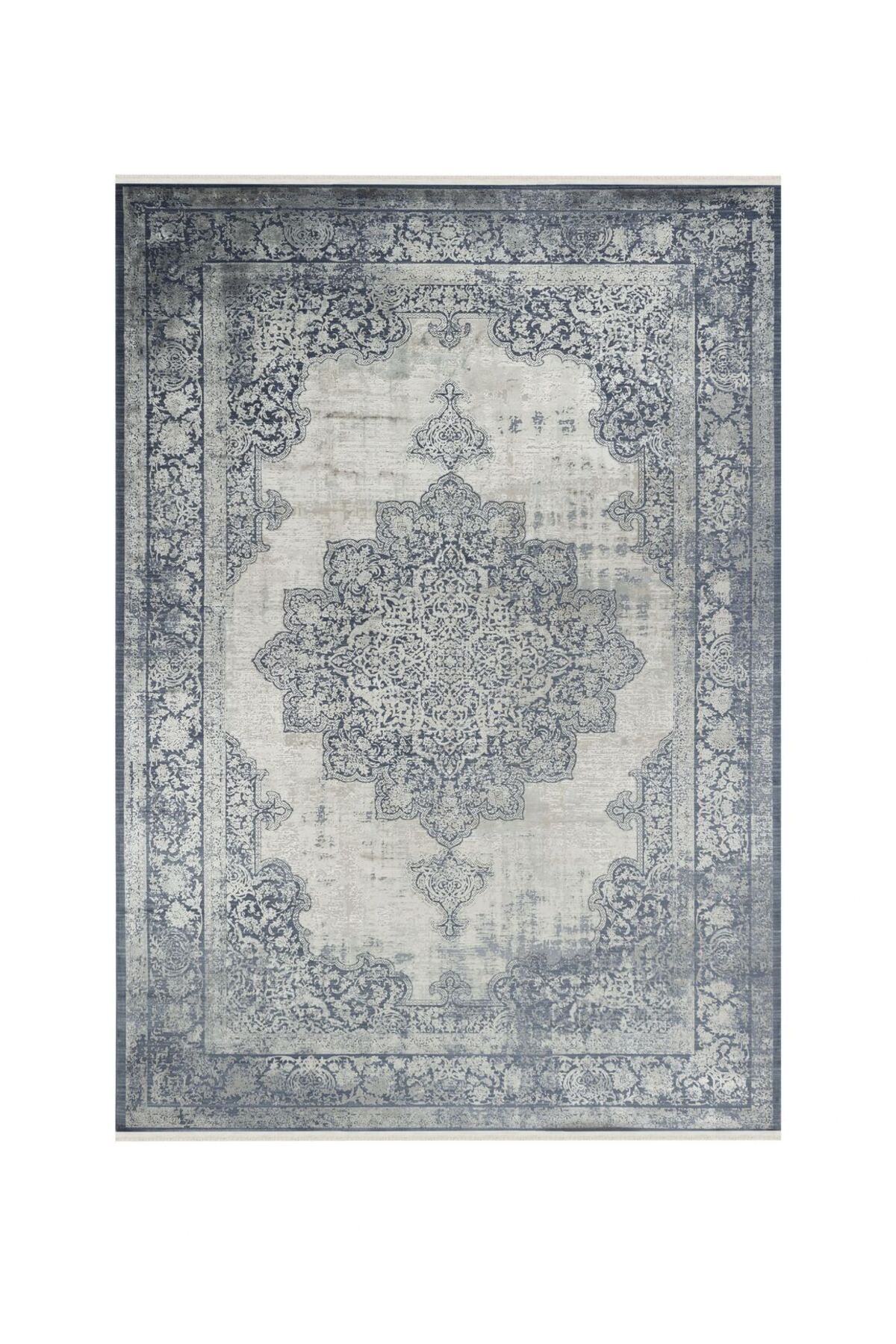 akbel halı & yatak exclusive home design Aura 2892 Lacivert - Viskon Halı | Modern Dokuma Salon Halısı | Kalın Tabanlı Şık Halı 15mm