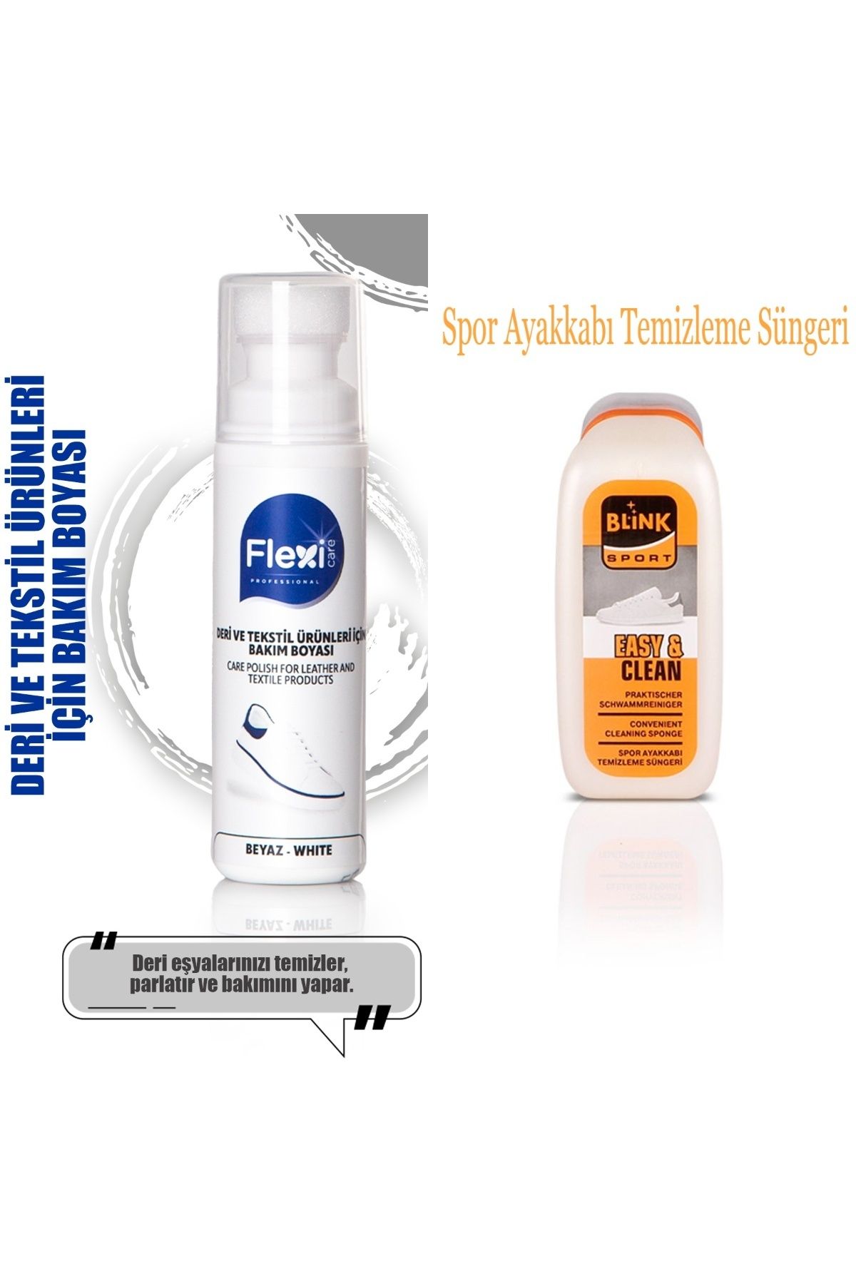 AboutThePerfect Beyaz Spor Deri Kumaş Ayakkabı Boyası ve Temizleme Süngeri 75ml