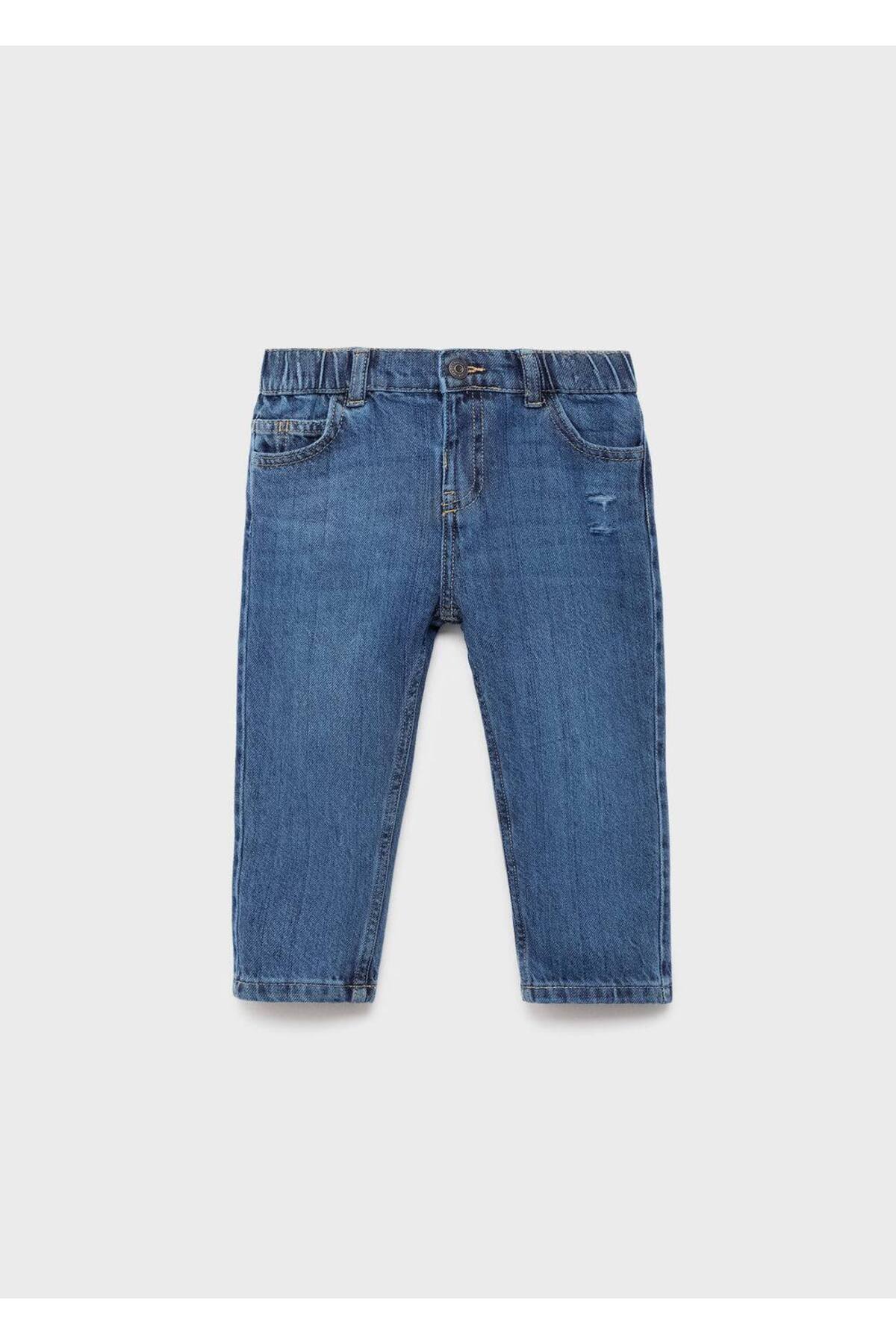 Düz kesimli pamuklu jean pantolon