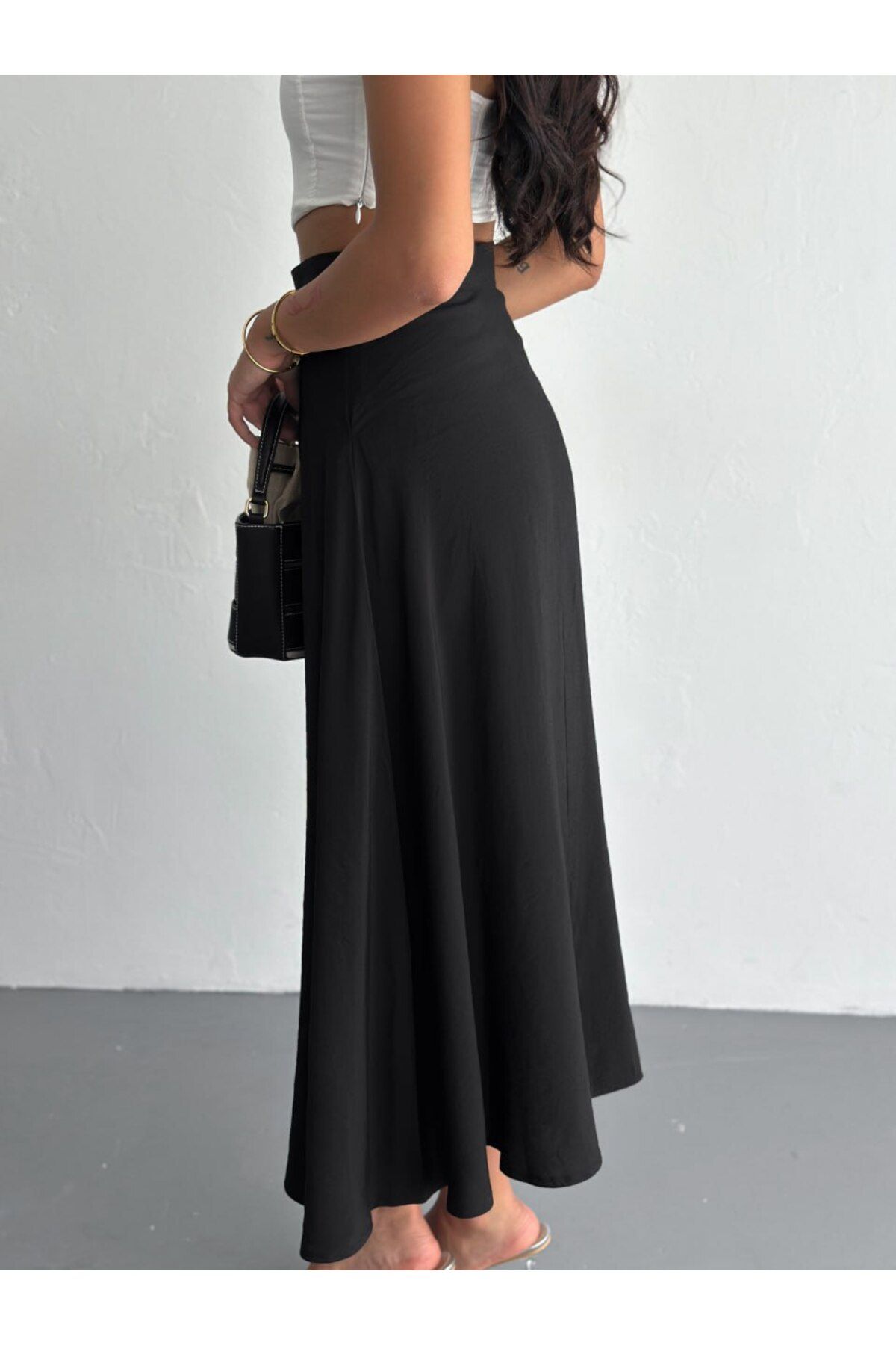 winmoda-FUSTA LUNGĂ TEXTURĂ / FUSTĂ MAXI LUNGĂ ÎNCHIDERE FERMOAR LATERAL 97 CM LUNGIME COMPLETĂ 5