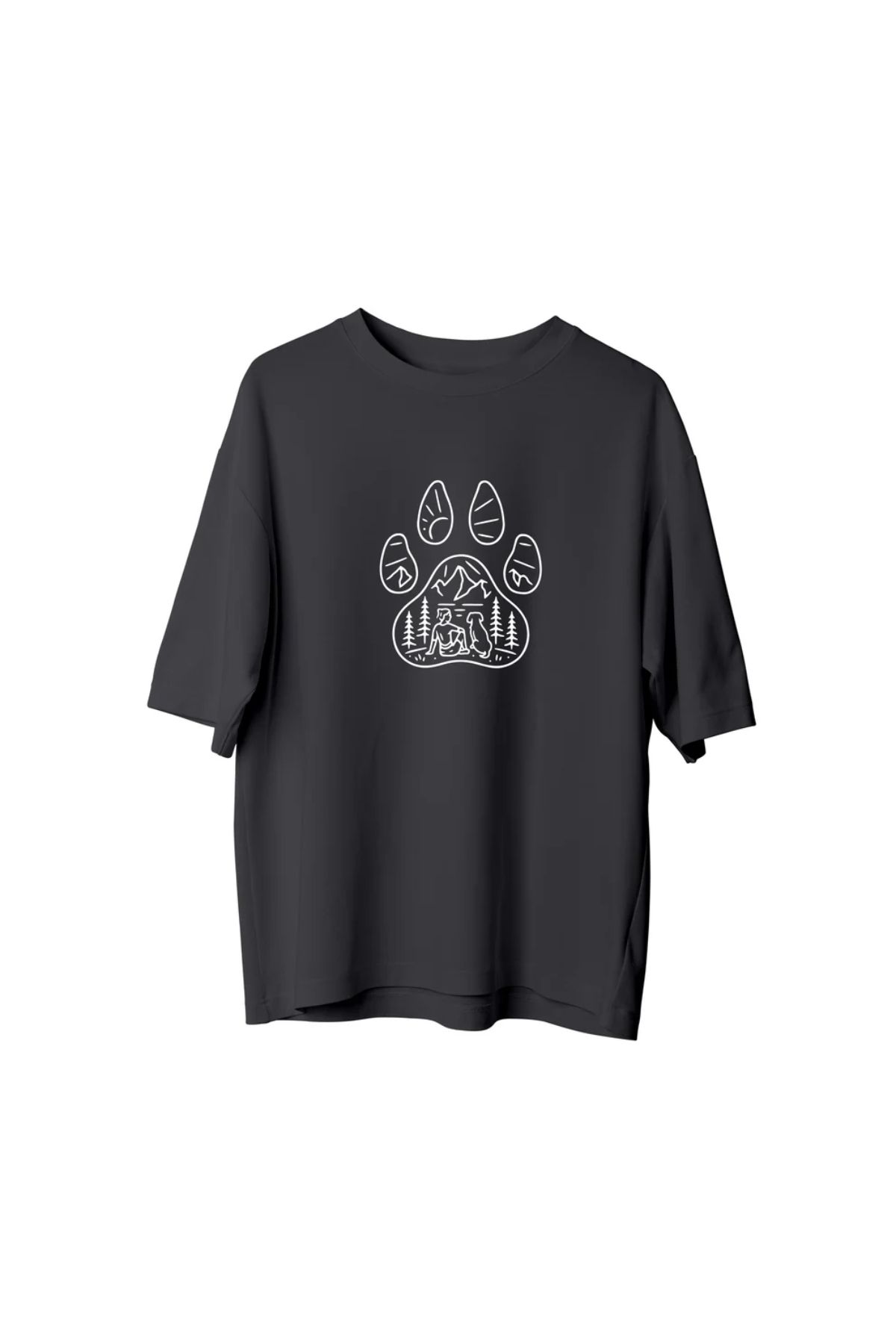 Koklonmoda Unisex Pati Dostum Baskılı Oversize T-Shirt