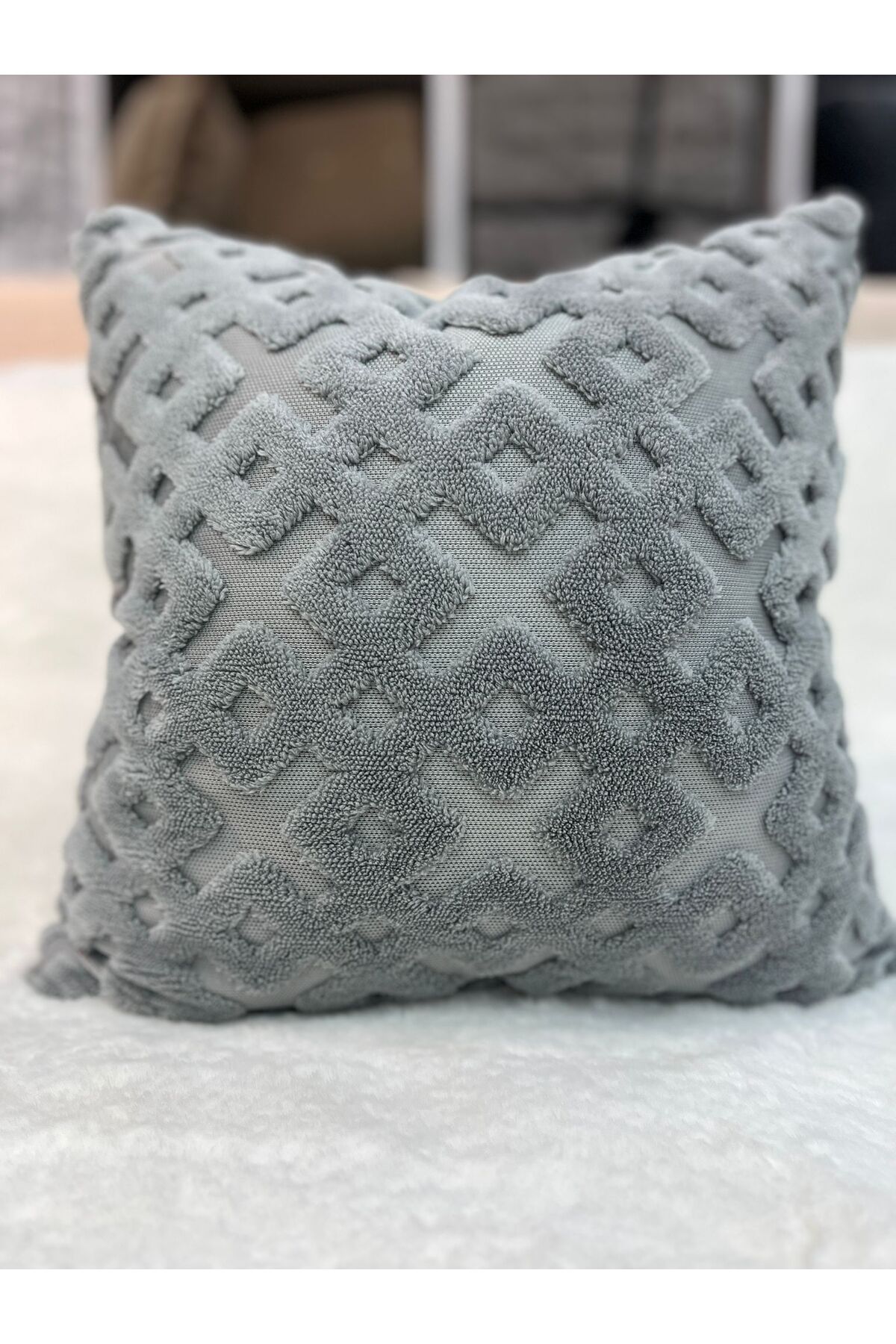 Evinde Tekstil Peluş Kırlent Kılıfı