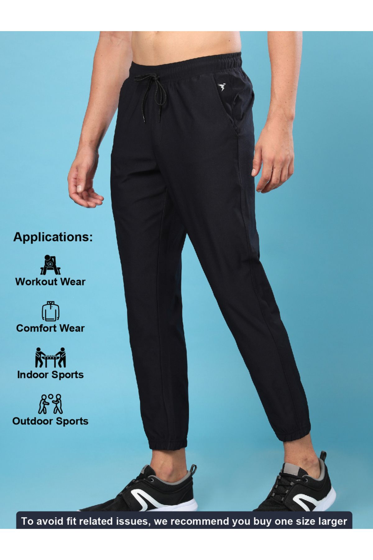 Technosport By Styli-Solid Stretch Joggers with Drawstring 6