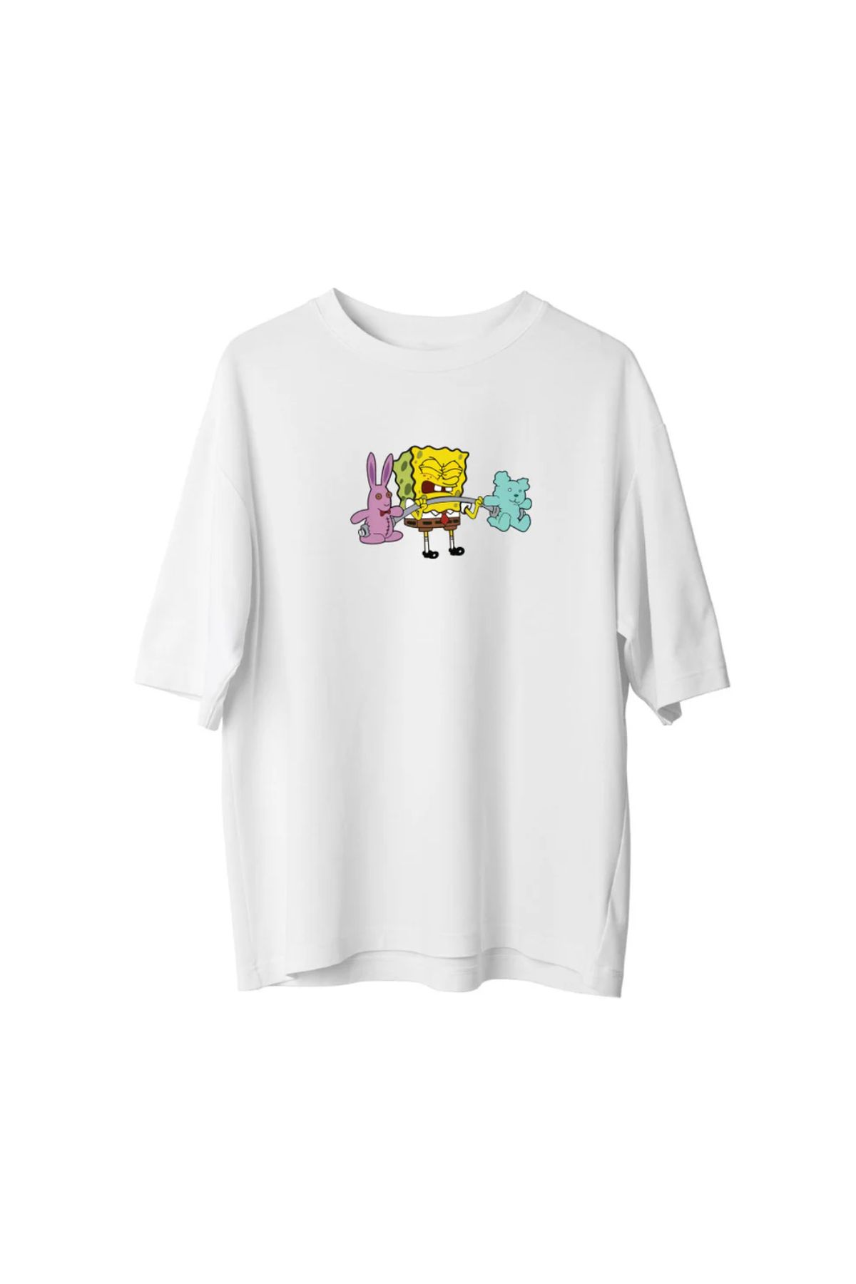 Koklonmoda Büyük Beden Unisex Ağırlık Oyuncak Baskılı Oversize T-Shirt