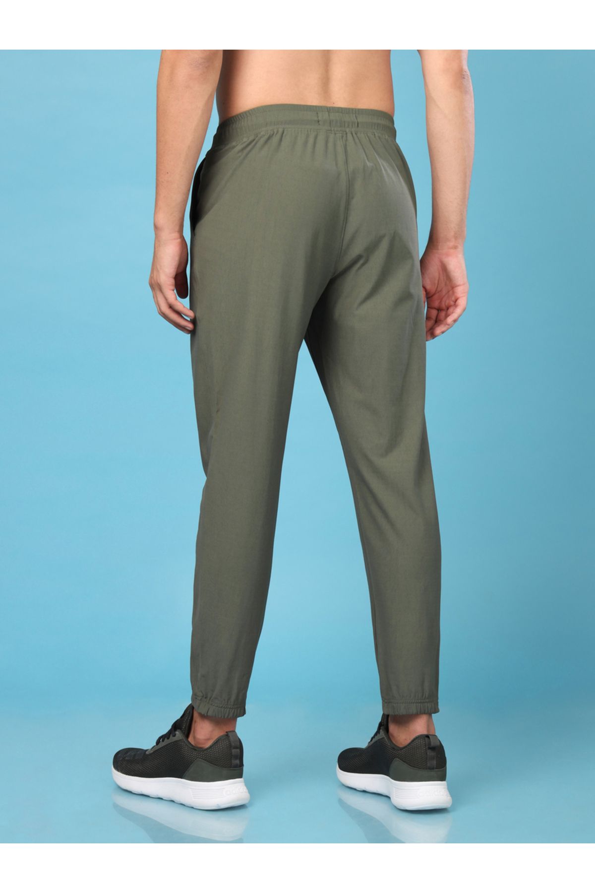 Technosport By Styli-Solid Stretch Joggers with Drawstring 4