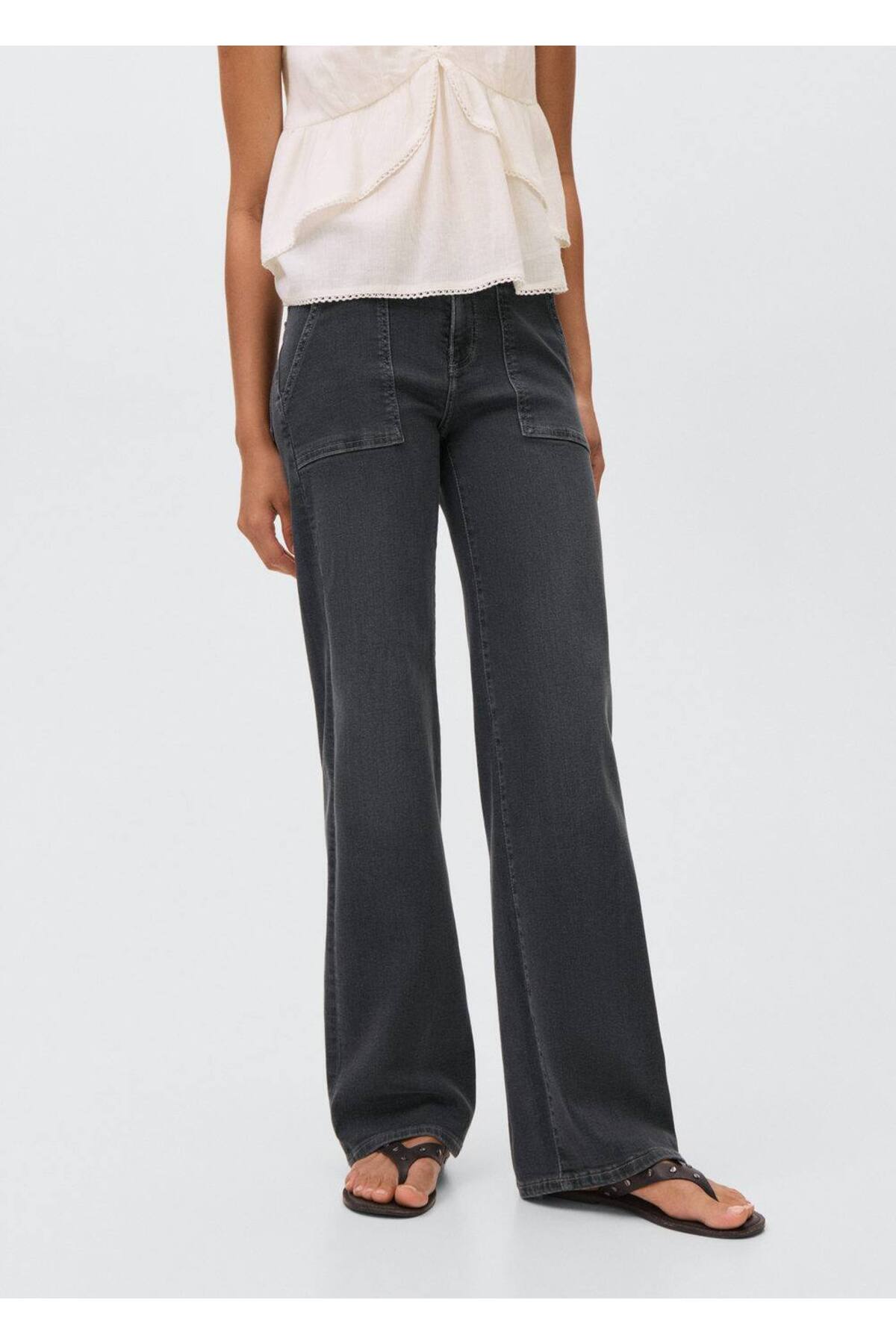 Yıldız işlemeli culotte jean pantolon