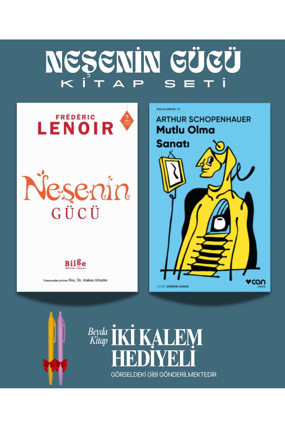 Bilge Kültür Sanat Neşenin Gücü - Mutlu Olma Sanatı - Kitap - İki Kalem Hediyeli