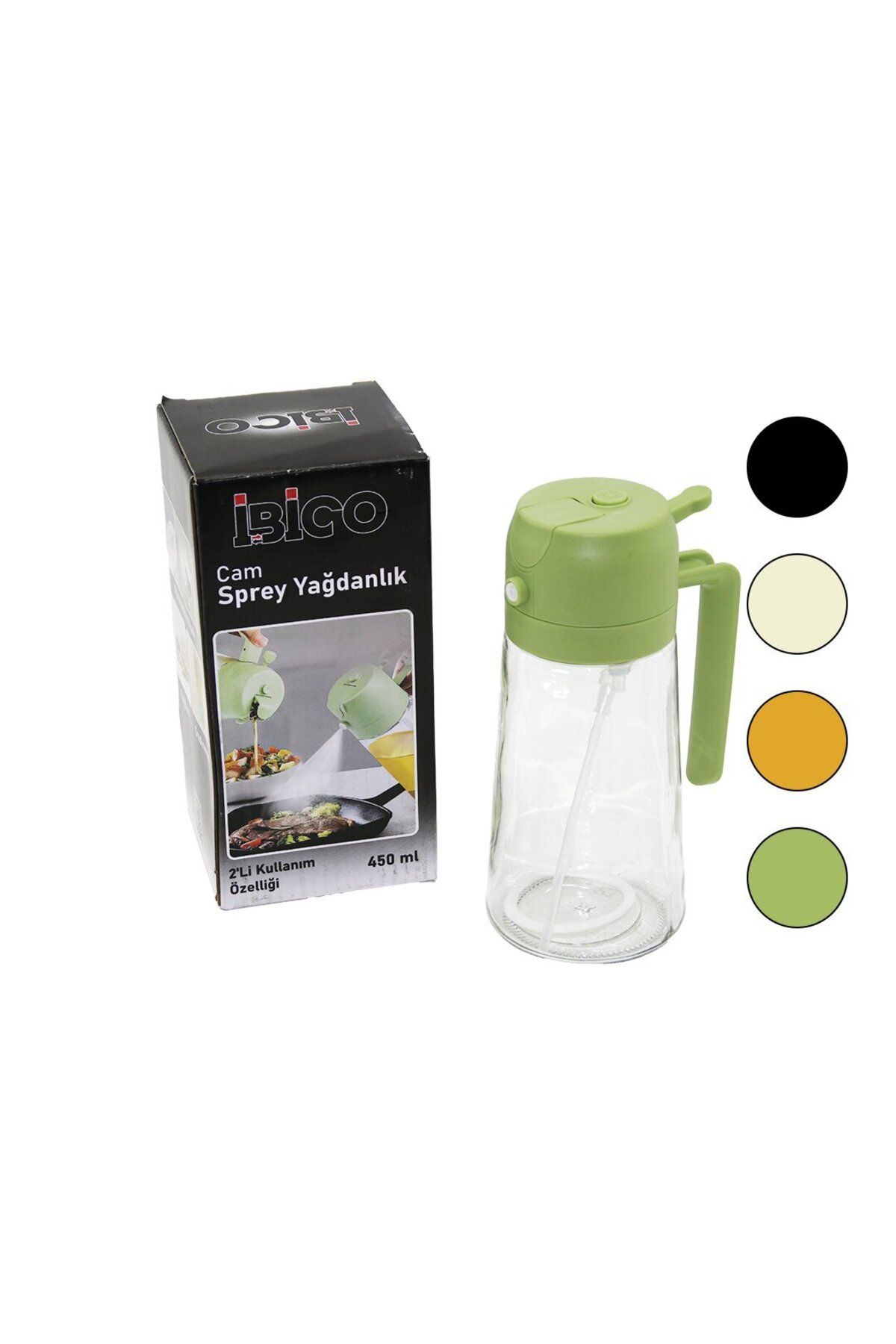 Zayla 2İN1=SPREYLİ - AKITMALI CAM YAĞDANLIK 450ML KİLİTLİ KAPAKLI - SÜRAHİ MODELİ (5165)