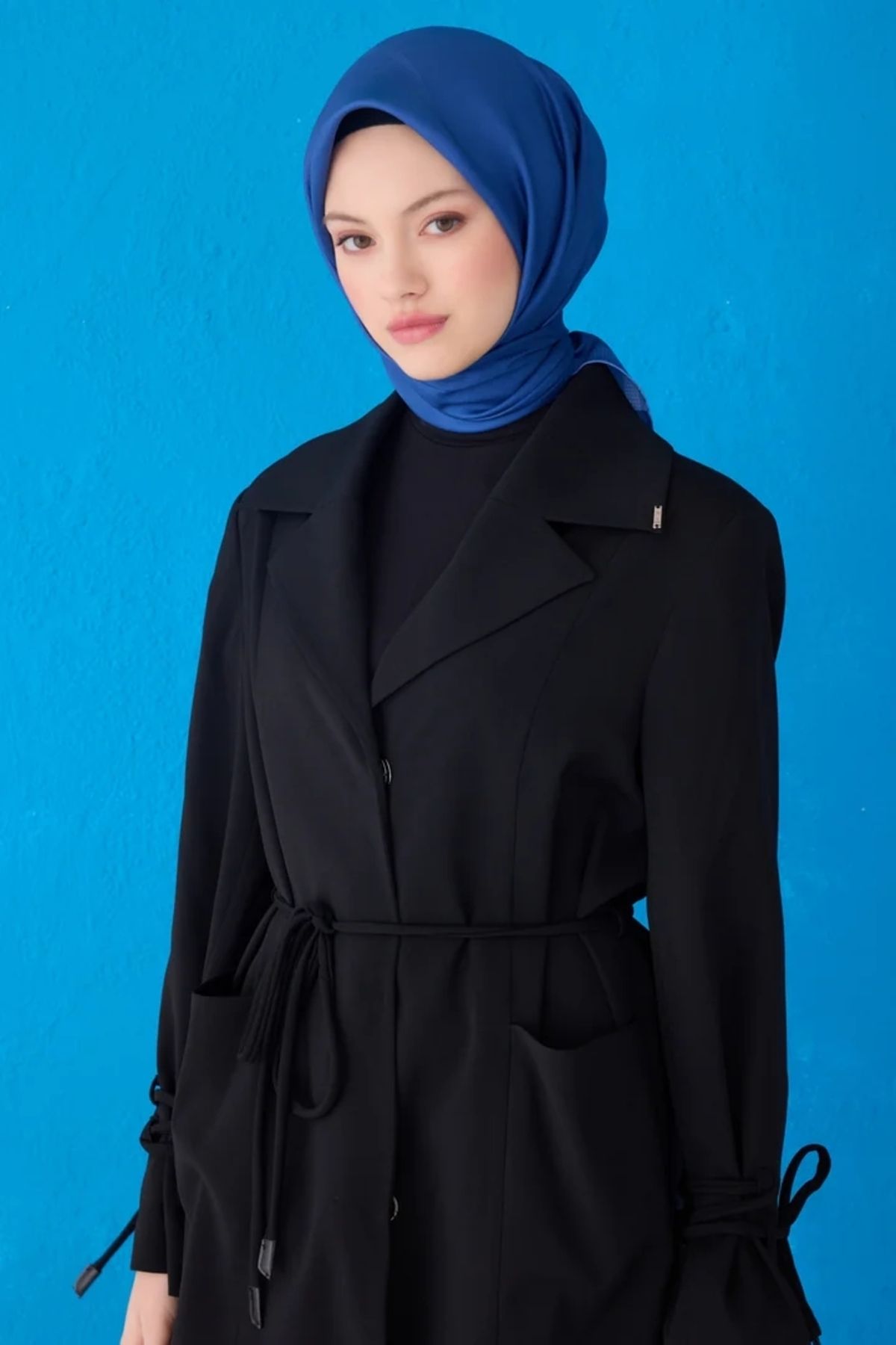 Belli Twill İpek Eşarp 4129D Düz Renk İndigo-53