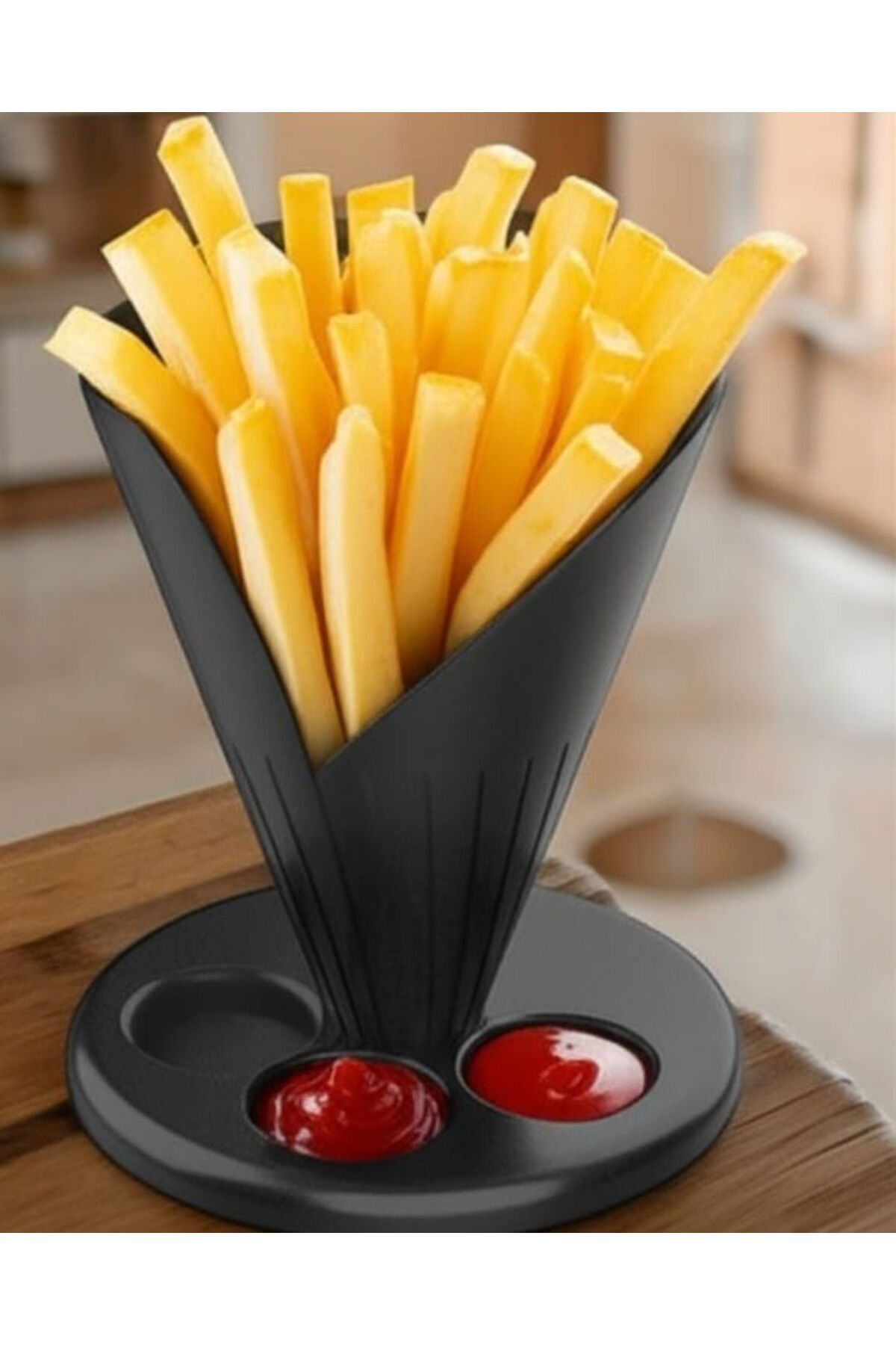 aysatelier Sosluk Bölmeli Patates Cips Sunumluk Tek Kişilik