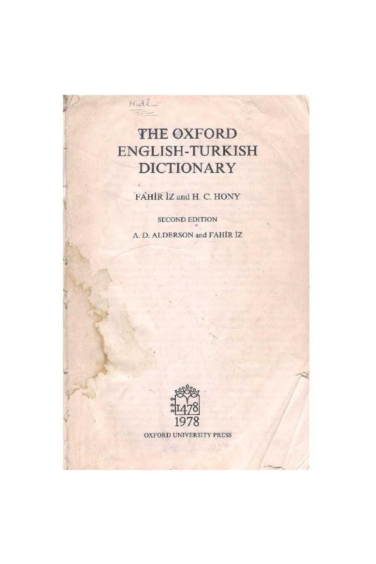 Türk Dil Kurumu Yayınları The Oxford - English - Turkish - Dictionary H.C Hony ve Fahir İz