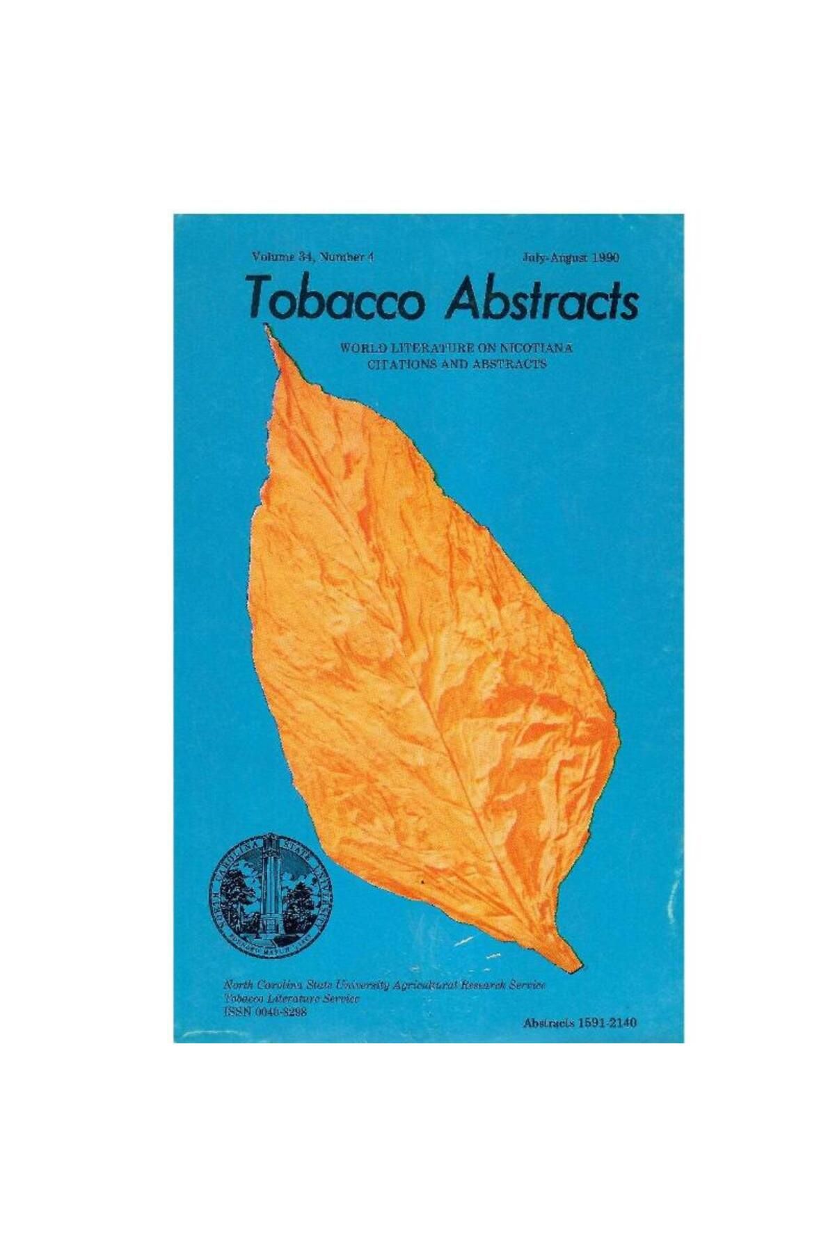Türk Dil Kurumu Yayınları Abstracts World Literature On Nicotiana Citations And Bstracts