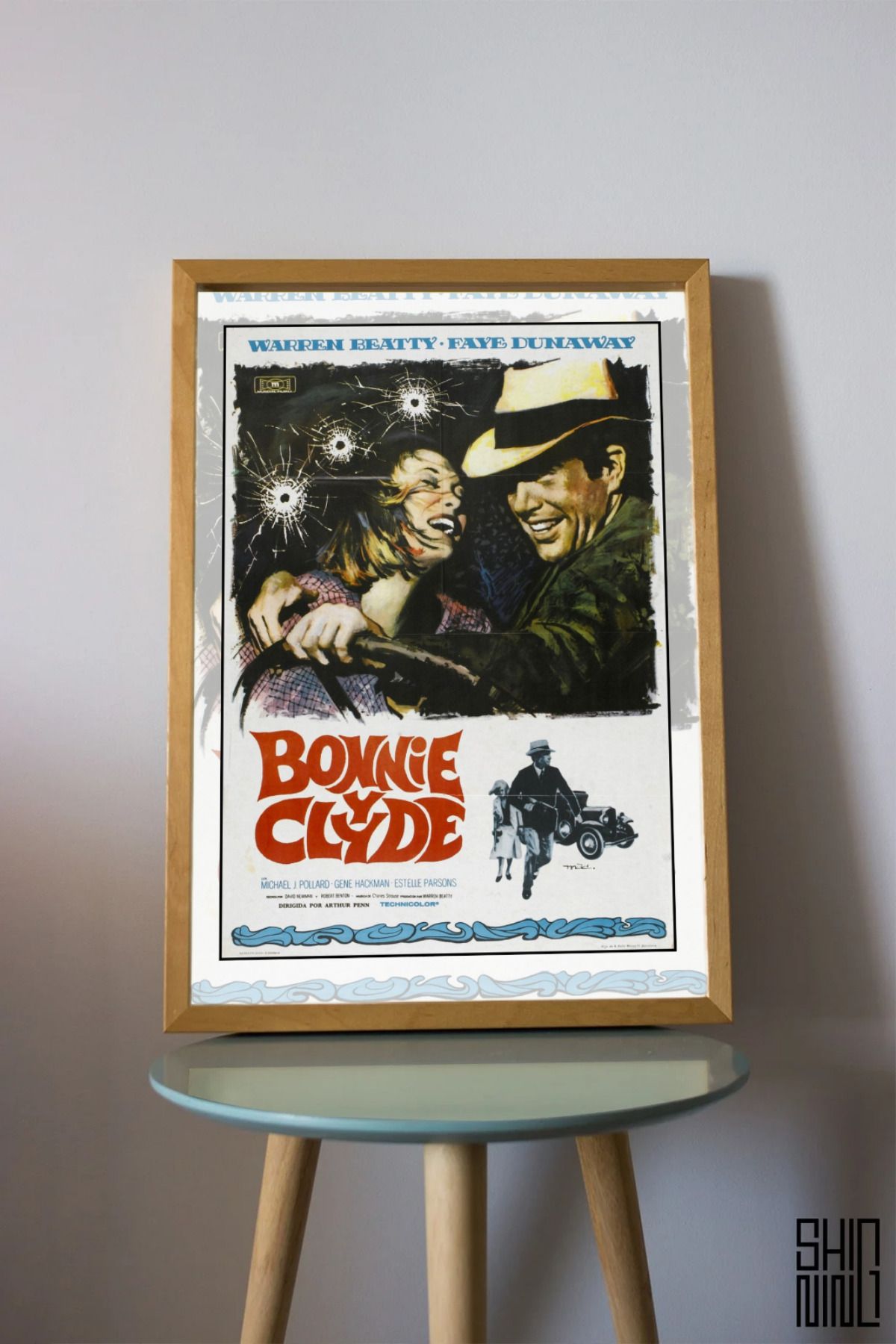 Home Çerçeveli "Bonnie and Clyde 1967" Vintage Film Afişi Tablo