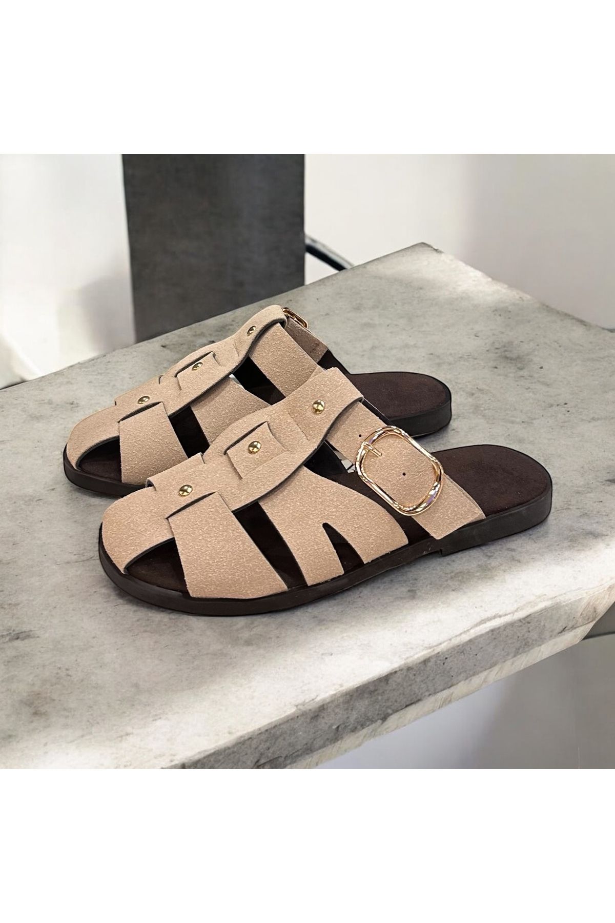 runa shoes süet önü kapalı terlik