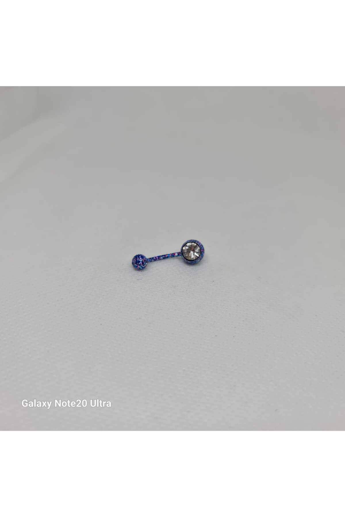 Store 316L Renkli Zirkon Taşlı Paslanmaz Çelik Göbek Piercing