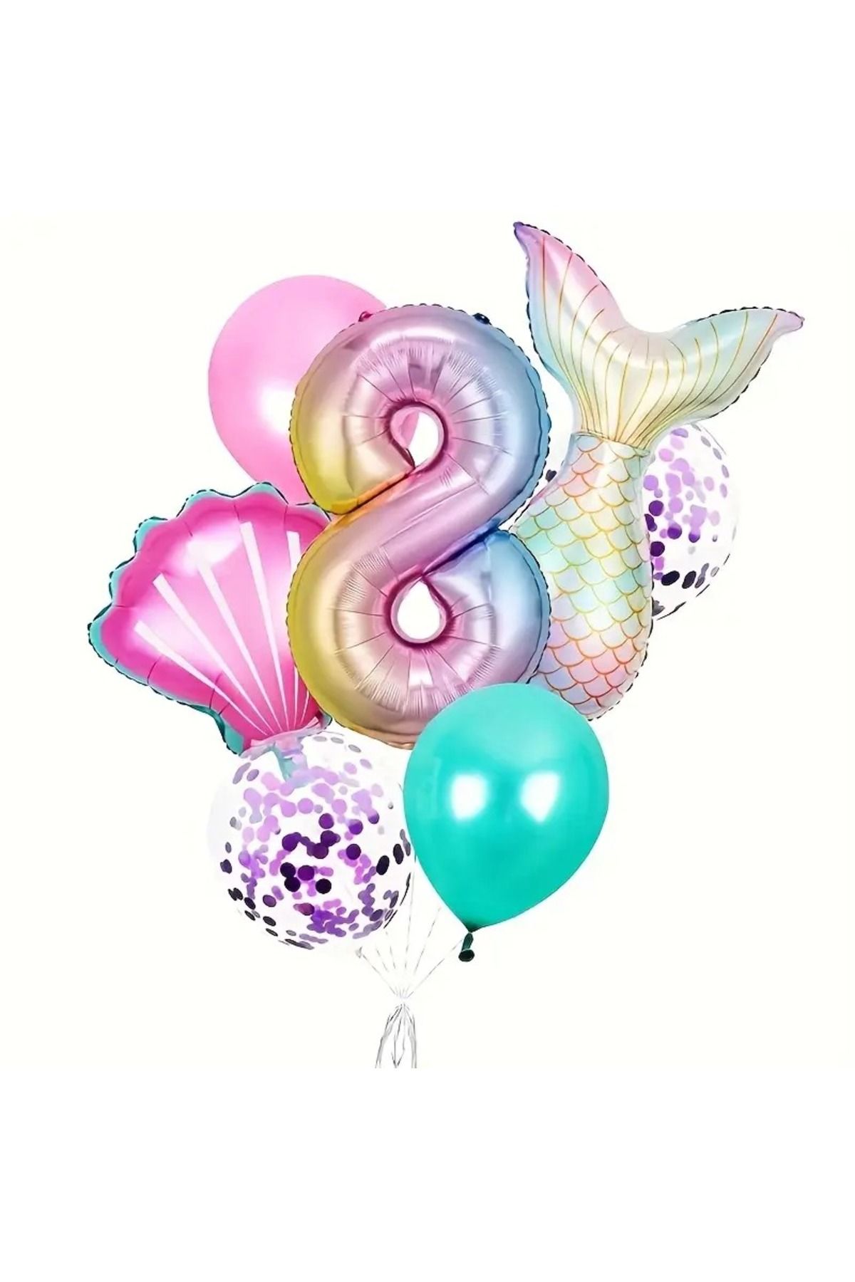 CANSIN DENİZ KIZI FOLYO BALON SETİ 8 YAŞ