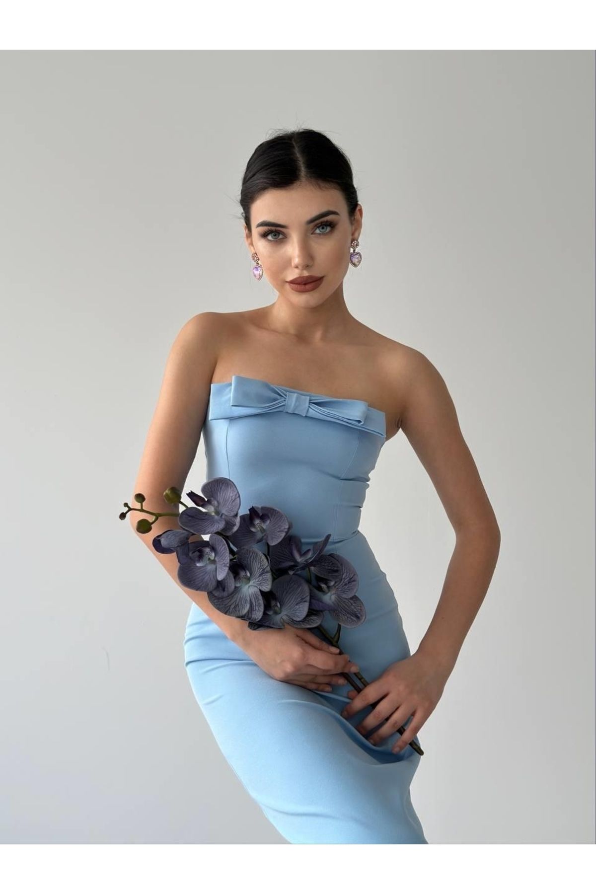 D&M Life Collection ÖNÜ KURDALELİ KAELM ELBİSE - L - Bebe Mavisi