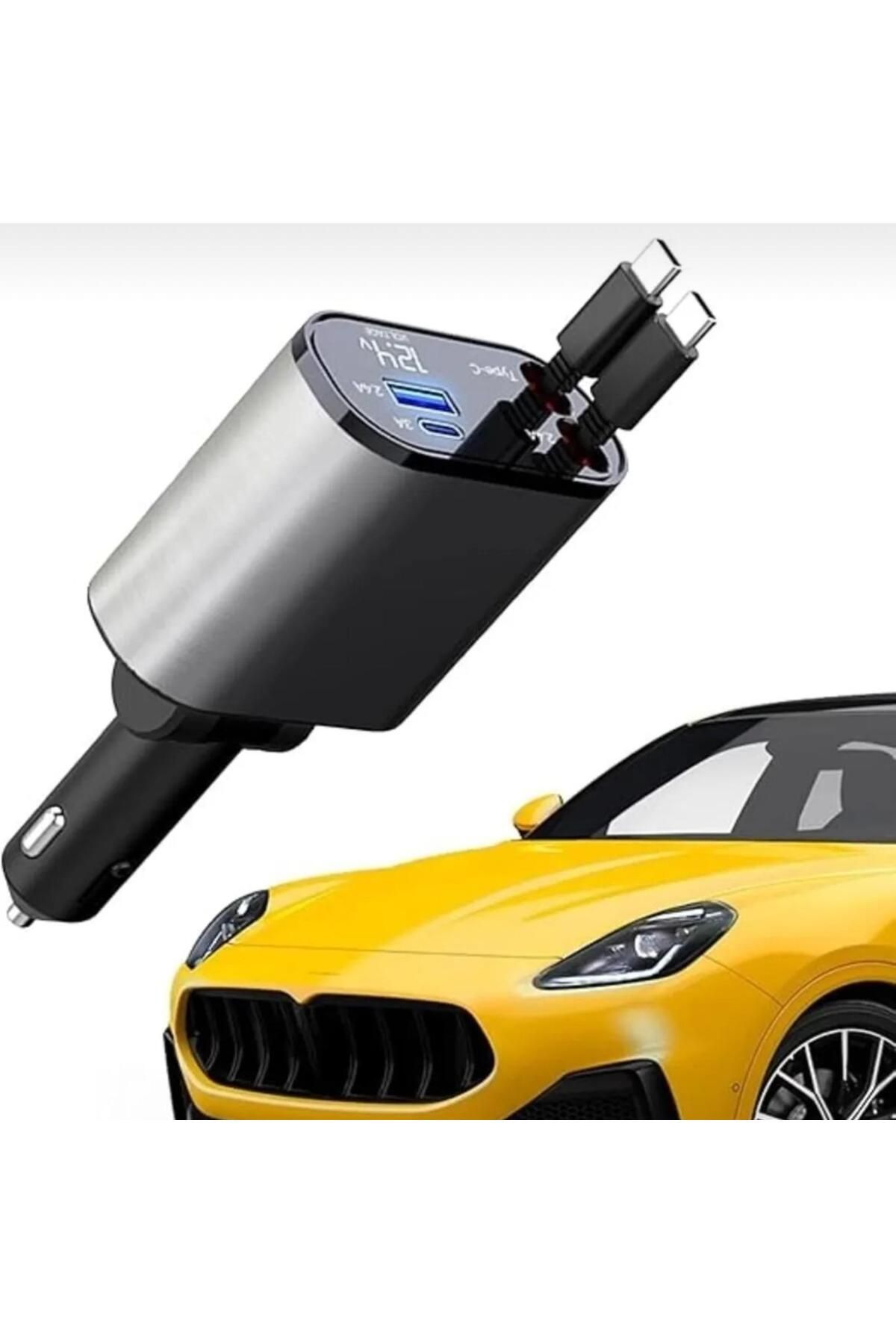 Buççin Usb C Typec Apple Araç Şarj Aleti 4ü 1 Arada Hızlı Şarj Araç Güç Adaptörü