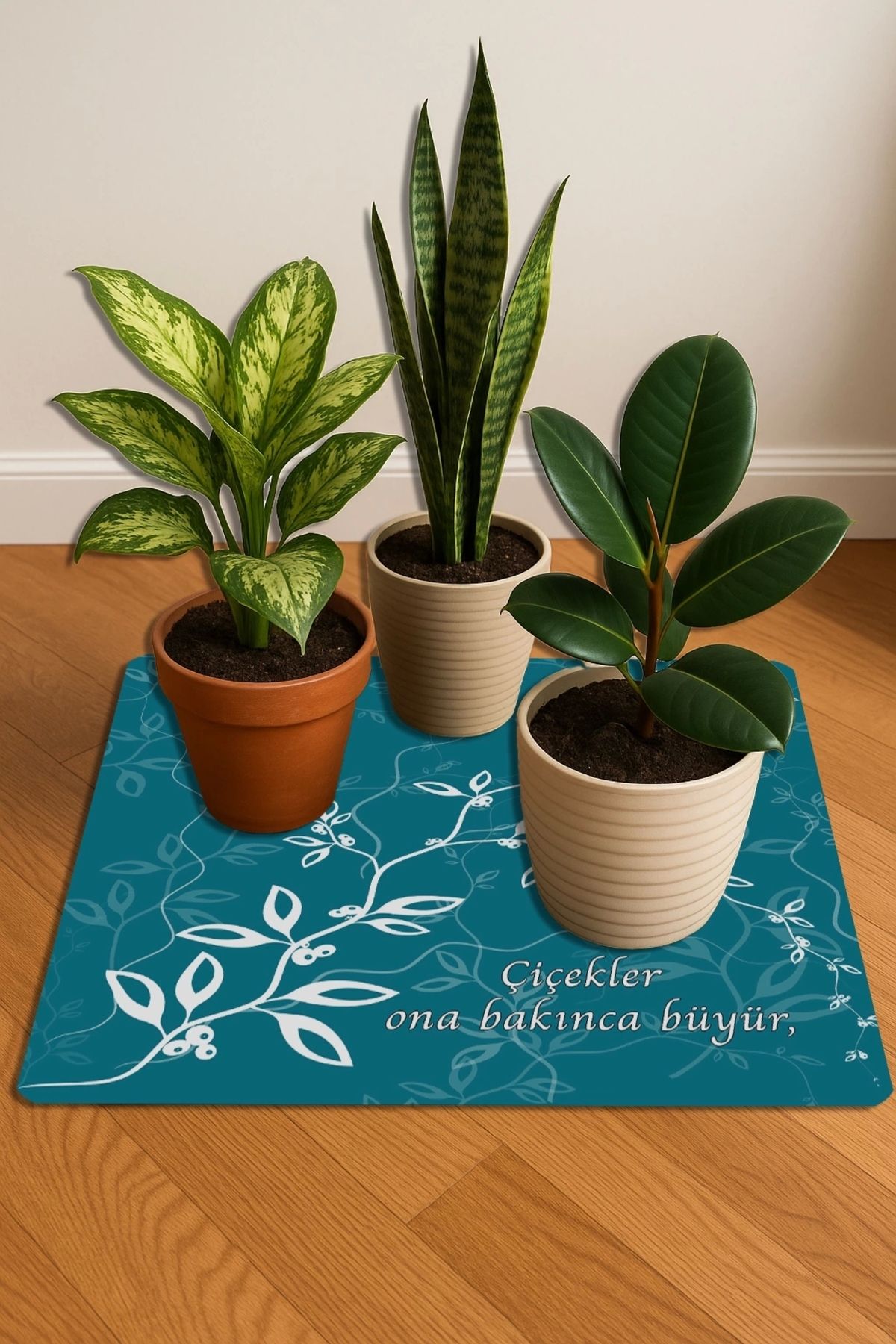 Valerine Life Çiçek Saksı Matı Salon Balkon Bitkileri Zemin Koruyucu Kaymaz Saksı Altlığı 60x60cm 27250623