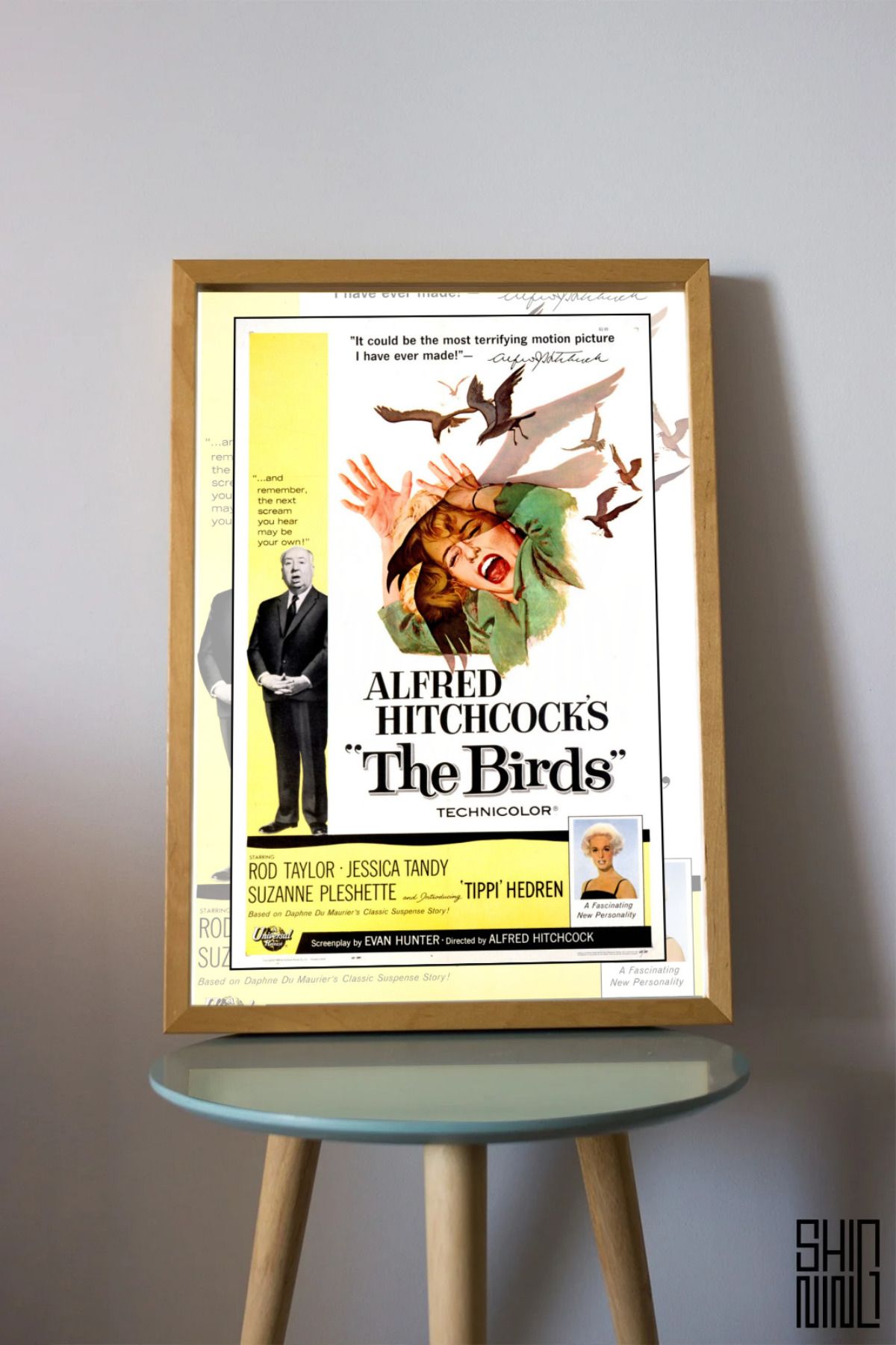 Home Çerçeveli "The Birds" Vintage Film Afiş Tablo