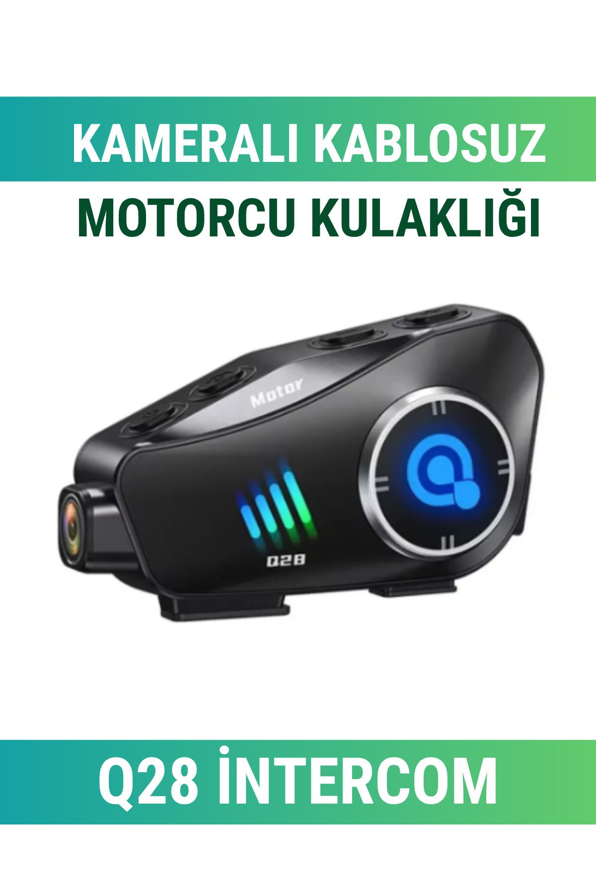 WUNİT Q28 WUNİT Motosiklet Kask Bluetooth Kulaklık 1080p Kamera Interkom Kulaklık Su Geçirmez Intercom