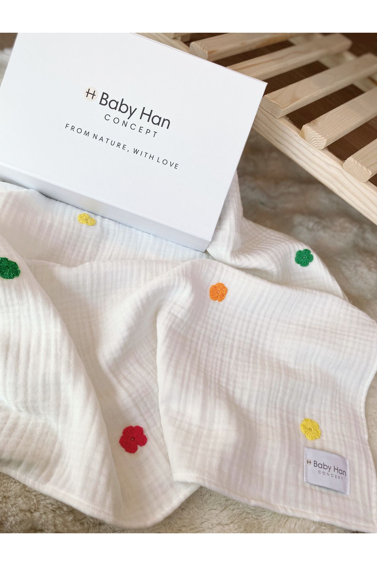 BABY HAN CONCEPT %100 pamuklu bebek& çocuk müslin örtü battaniye