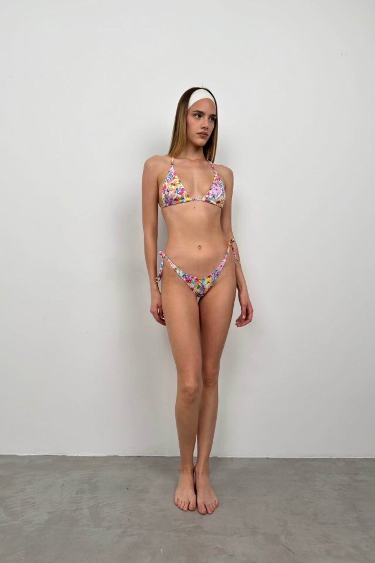D&M Life Collection Baskılı Bikini Takım - M - Pembe