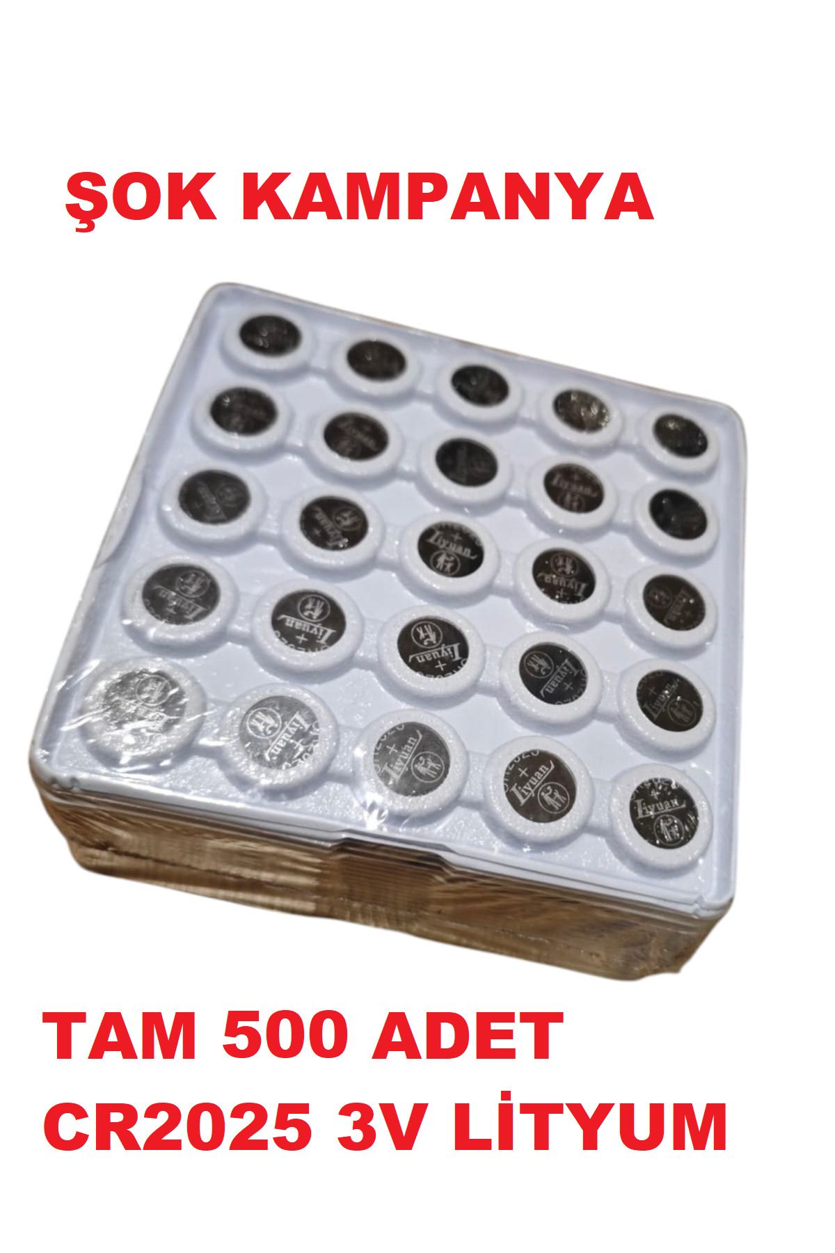 GÜMRÜK BEY Liyuan Uzun Ömürlü CR2025 3V Lityum Pil – 500 Adetlik Özel Paketi