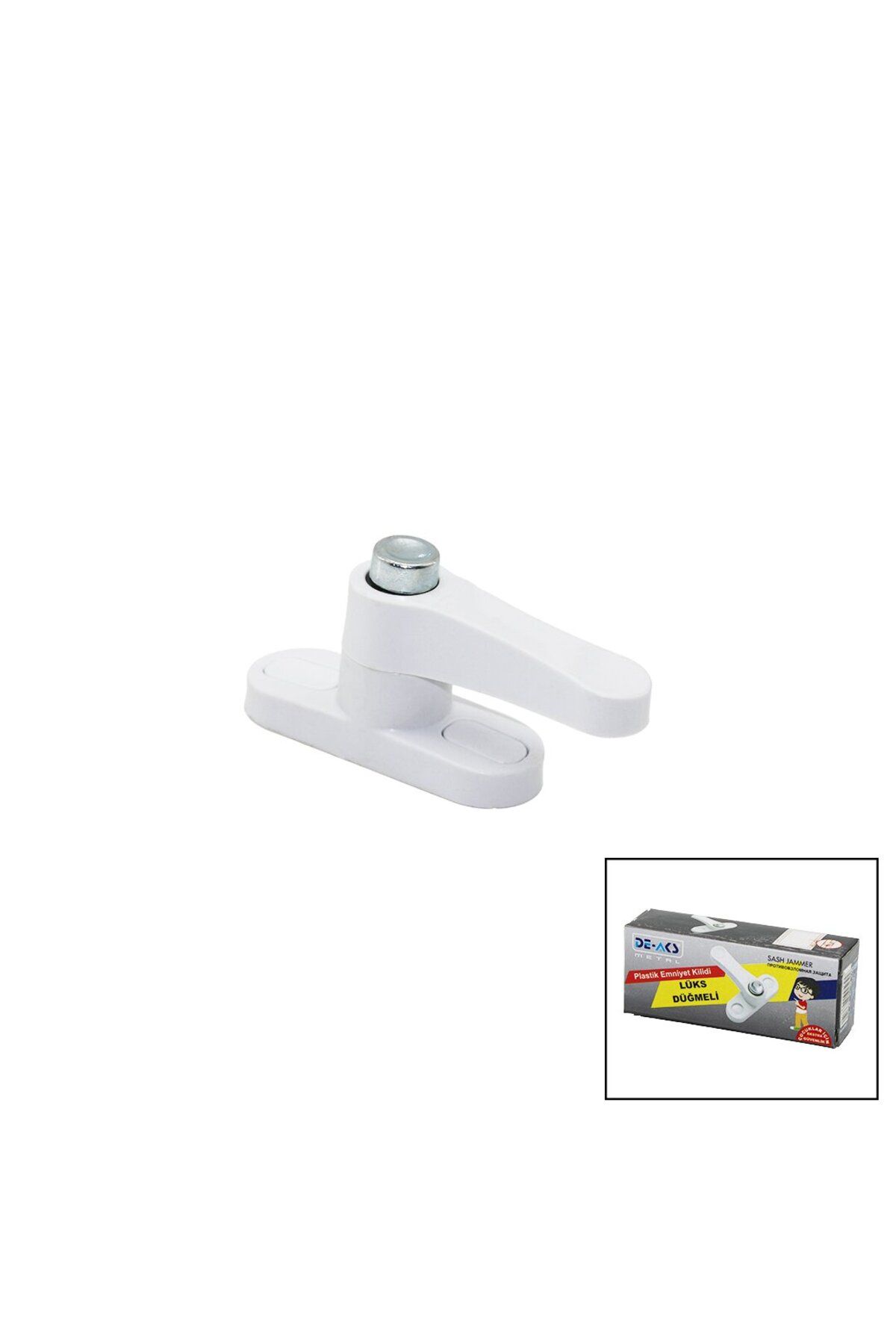 İklimStore PLASTİK - KUTULU - BEYAZ PİMLİ - DÜĞMELİ EMNİYET KİLİT (5131)