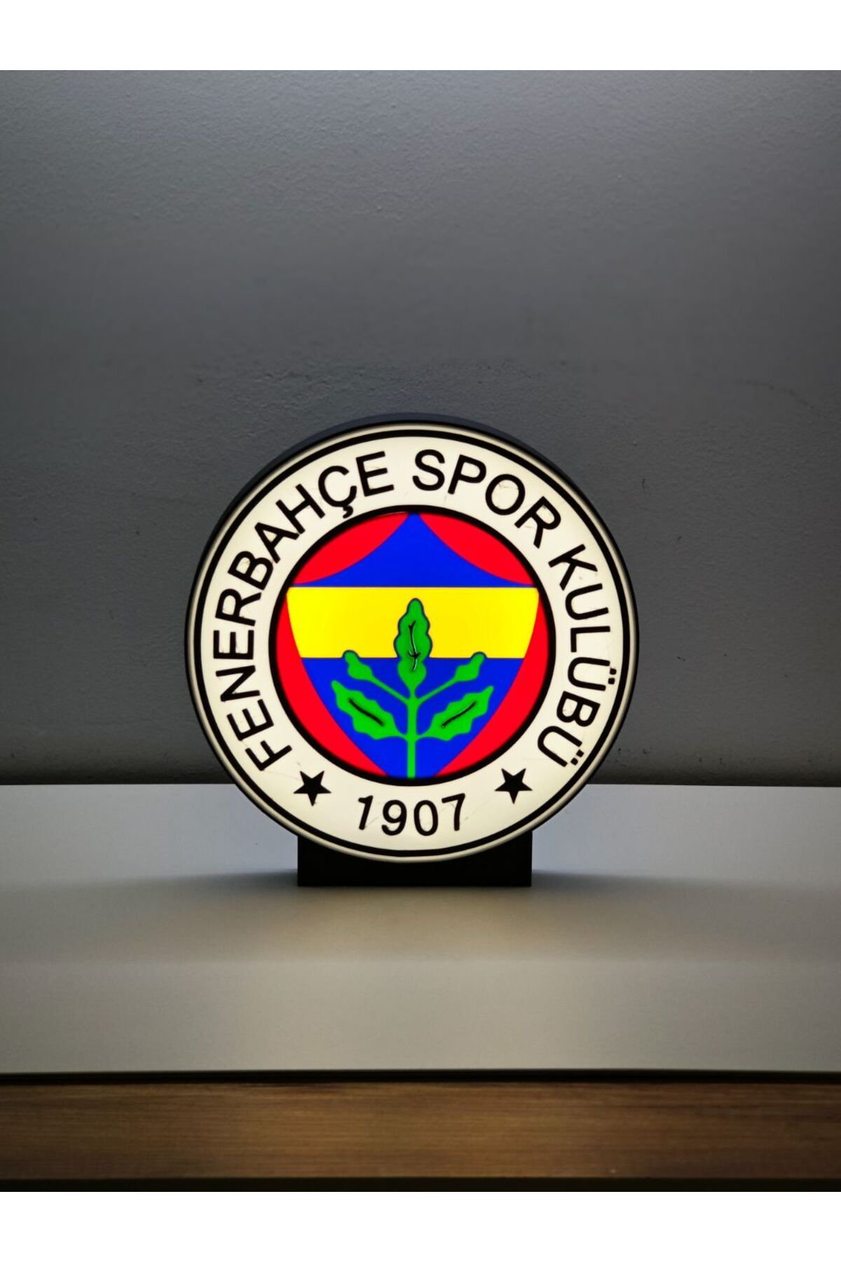 aysatelier Fenerbahçe Amblemli Gece Lambası Duvara Monte Edilebilir, Masa Üstü Aparatı Hediyeli