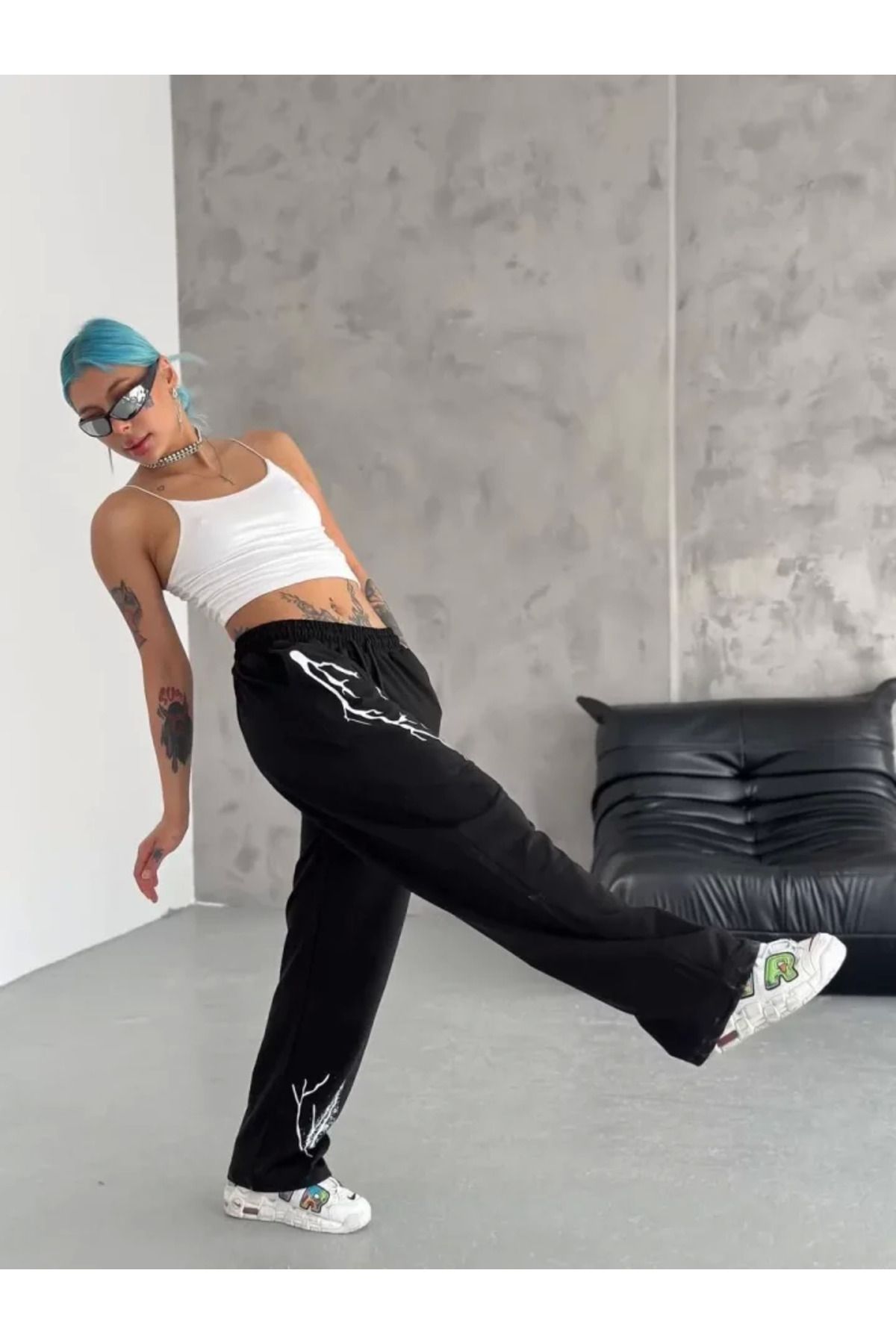 ZORM Dijital Baskılı Siyah Unisex Eşofman Altı