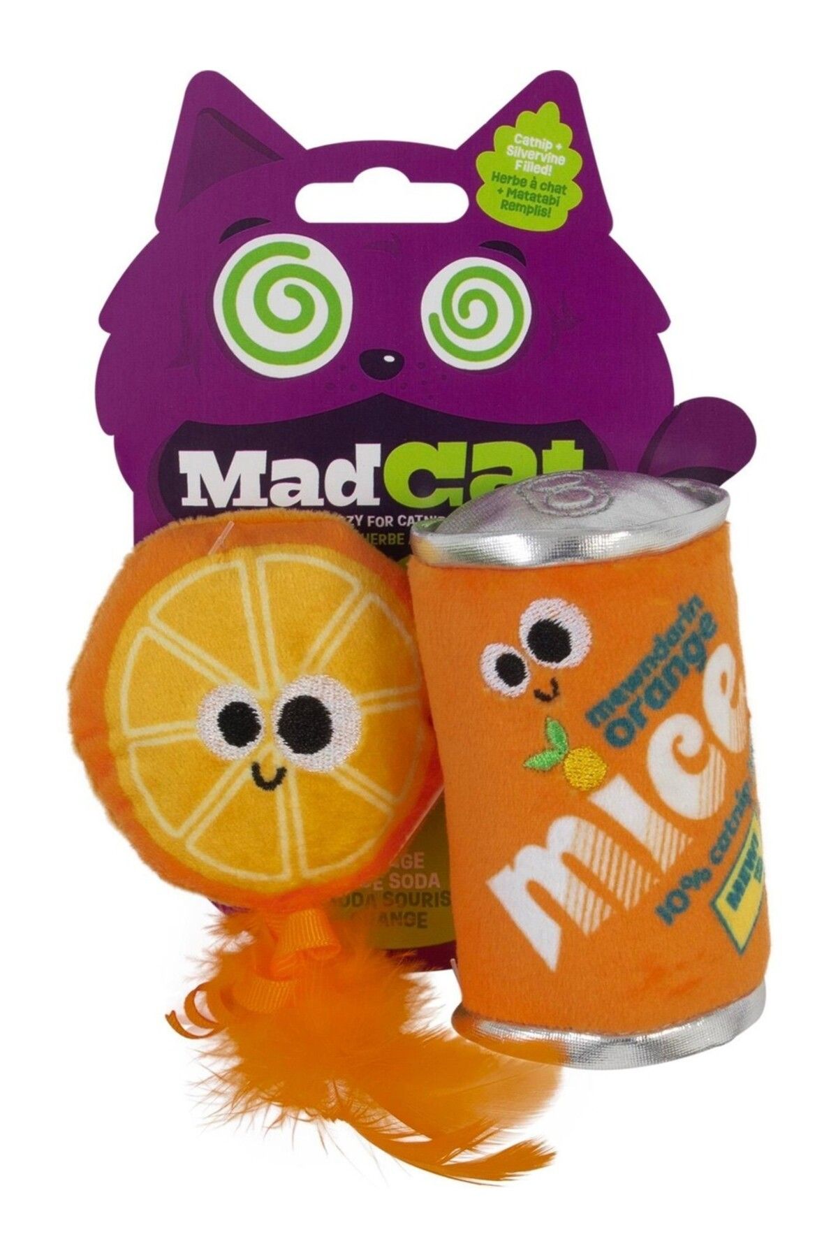 MadCat Orange Mice Soda Kedi Otlu ve Matatabili 2'li Kedi Oyuncağı