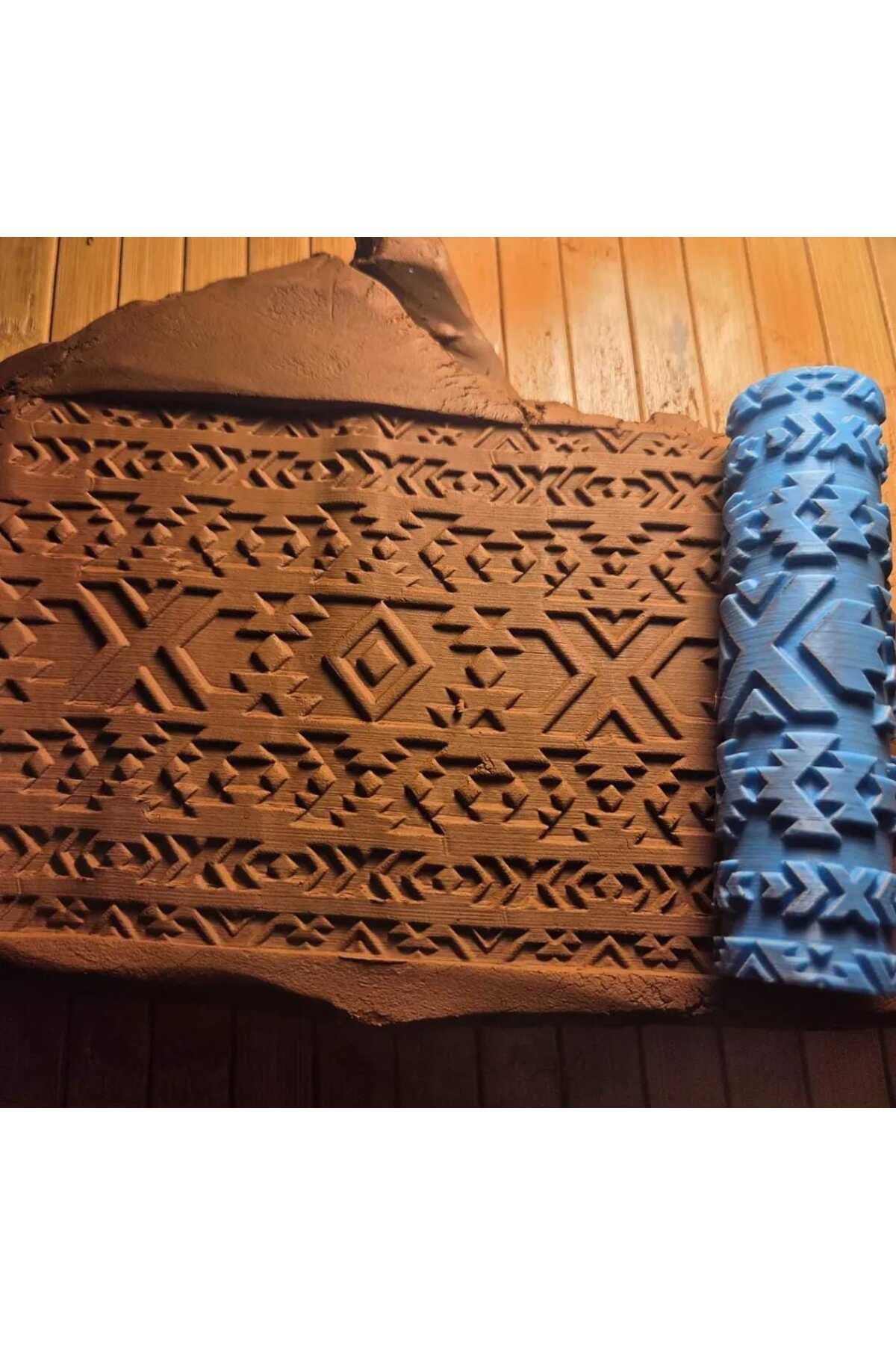 Enbceramic 12 CM SERAMİK & POLİMER KİL DOKU RULOSU DESEN OKLAVASI