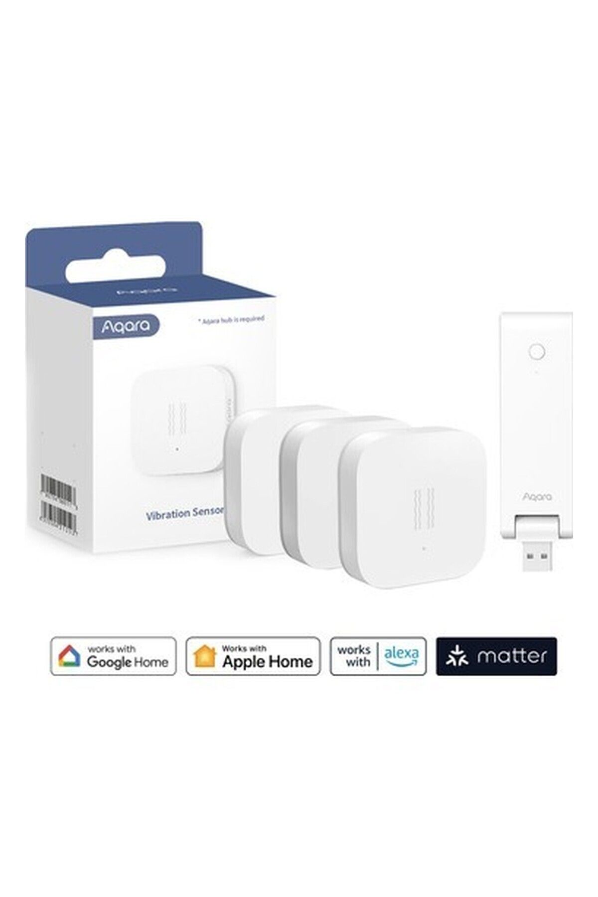 Aqara Akıllı Titreşim Sensörü 3'lü ve E1 Akıllı Kontrol Hub Kiti