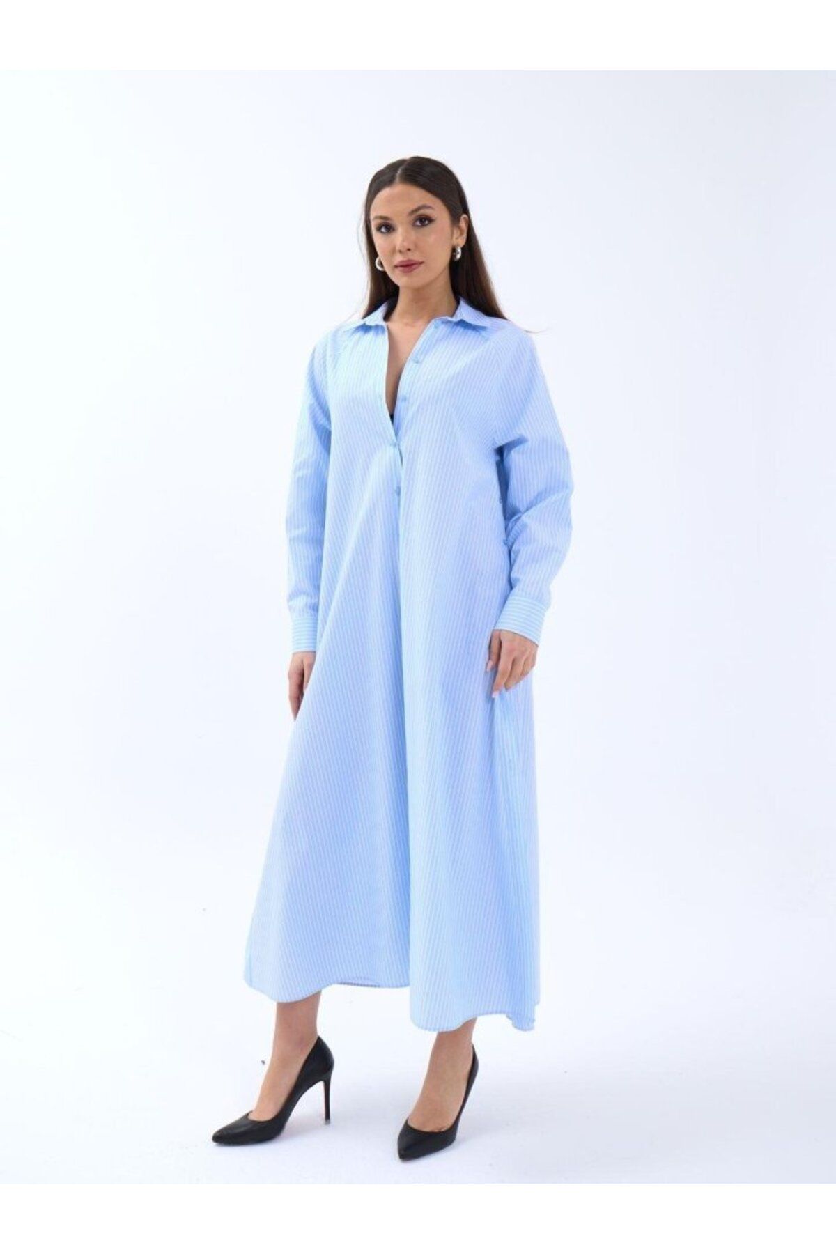 D&M Life Collection 5857 ELBİSE-SAN DİEGO ÇİZGİLİ - M - Altın