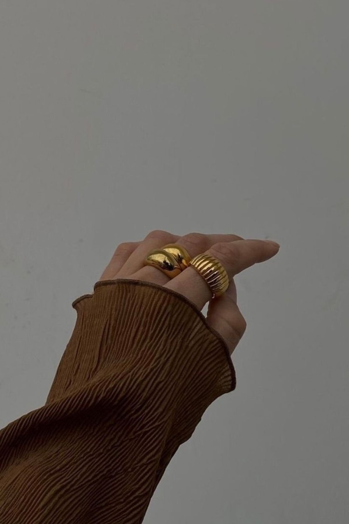 stravis Gold Renk Çizgi Tasarım Yüzük