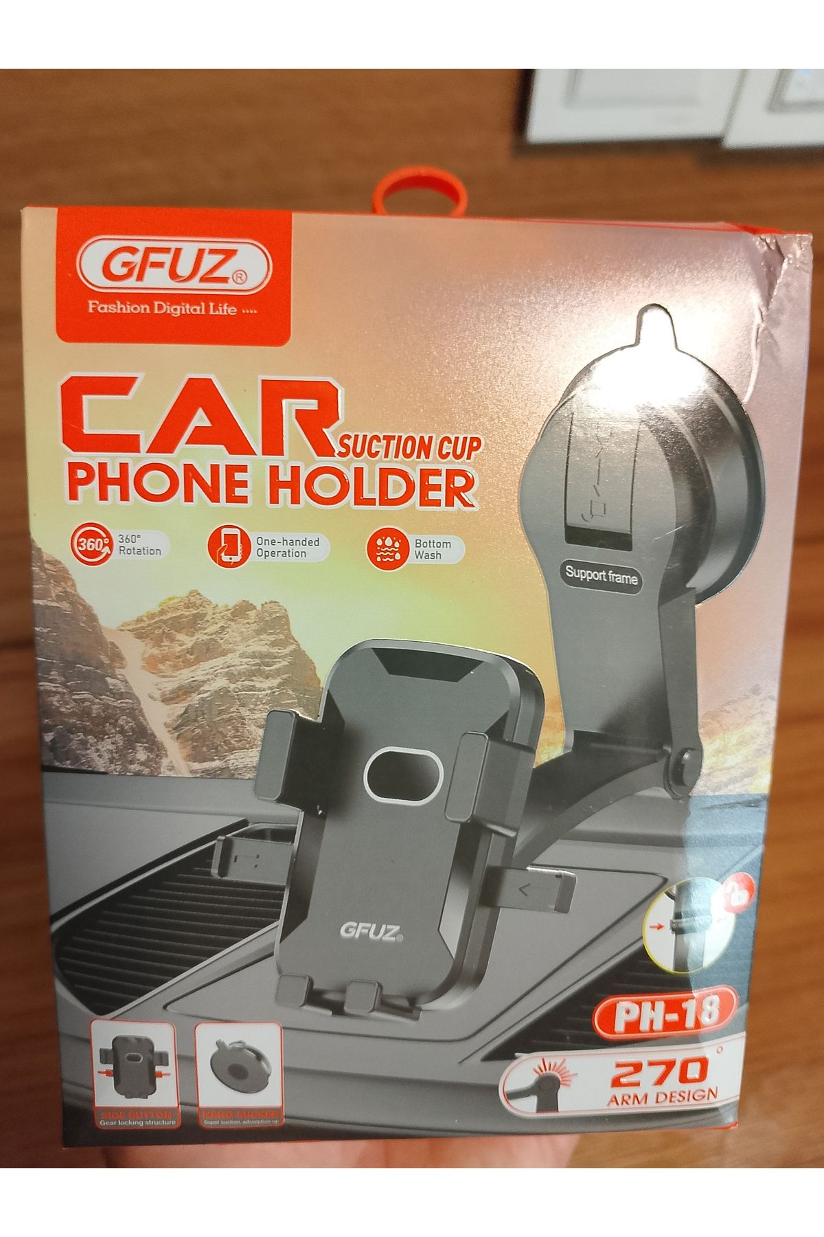 Aydoganticaret44 Ph18 Siyah Evrensel 270,° Dönen Araba Telefon Tutucusu